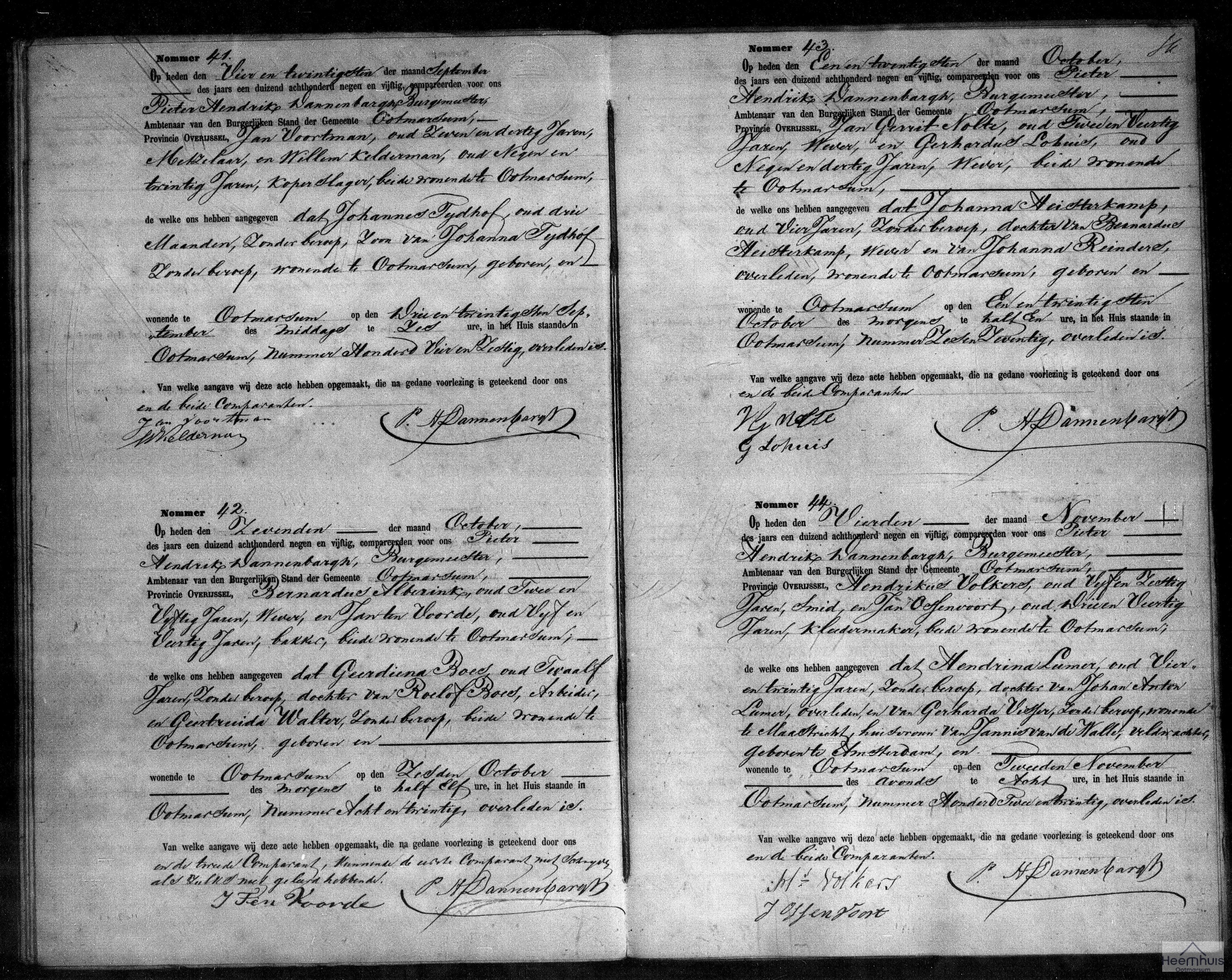 Overlijdensakte van Johanna Heisterkamp