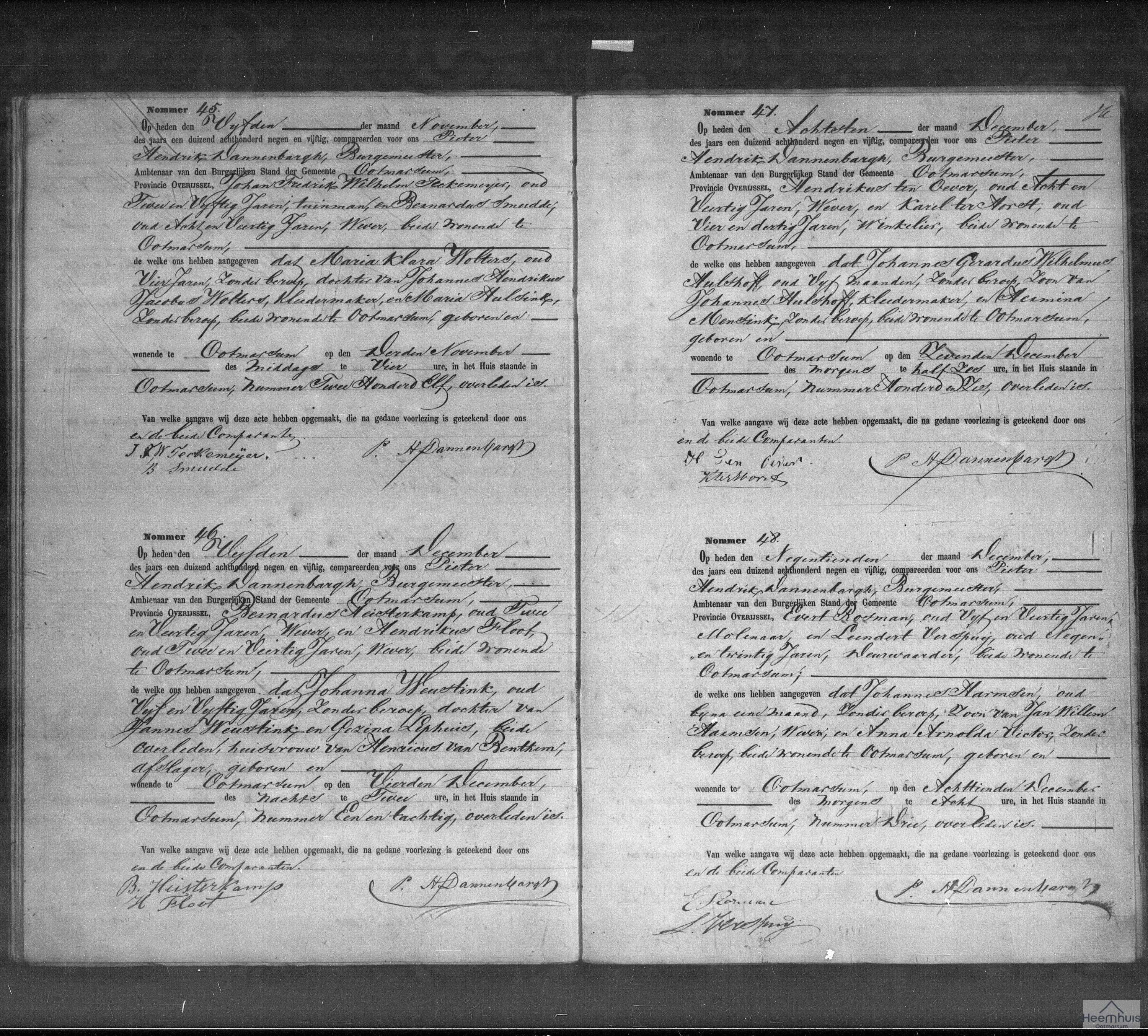 Overlijdensakte van Johannes Gerardus Wilhelmus Hulshoff Overlijdensakte van Johannes Gerardus Wilhelmus Hulshoff