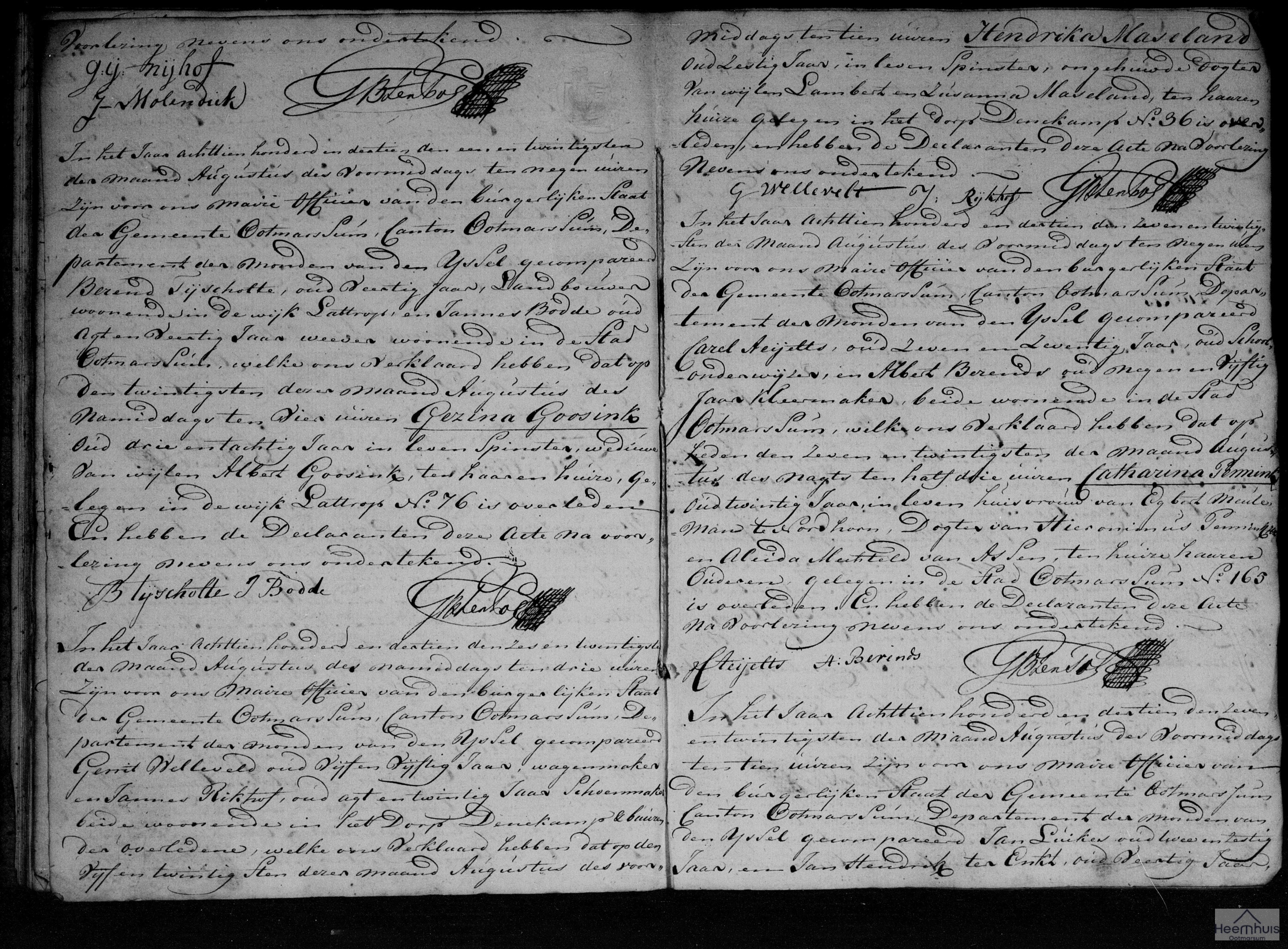 Overlijdensakte van Catharina Pennink