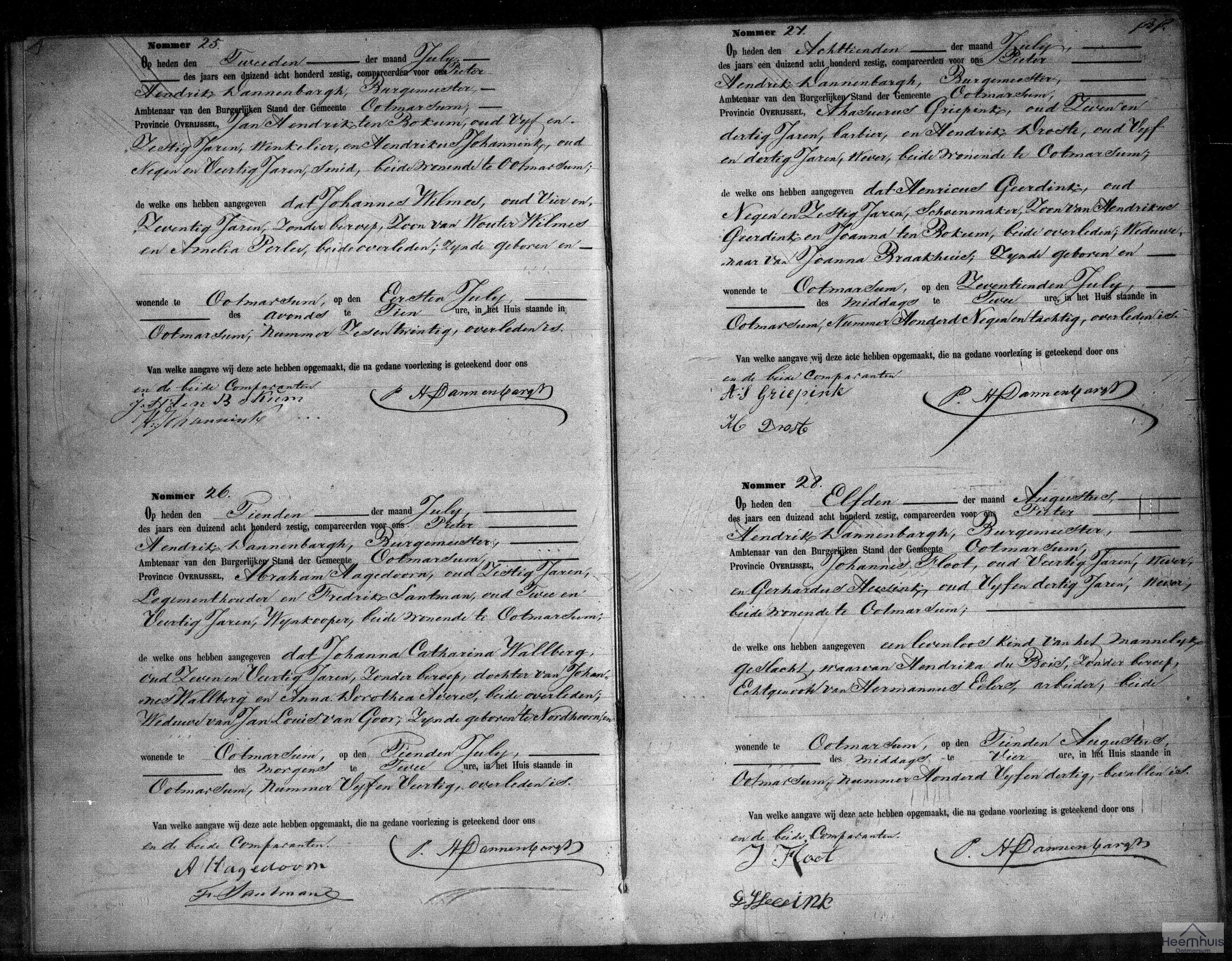 Overlijdensakte van Henricus Geerdink