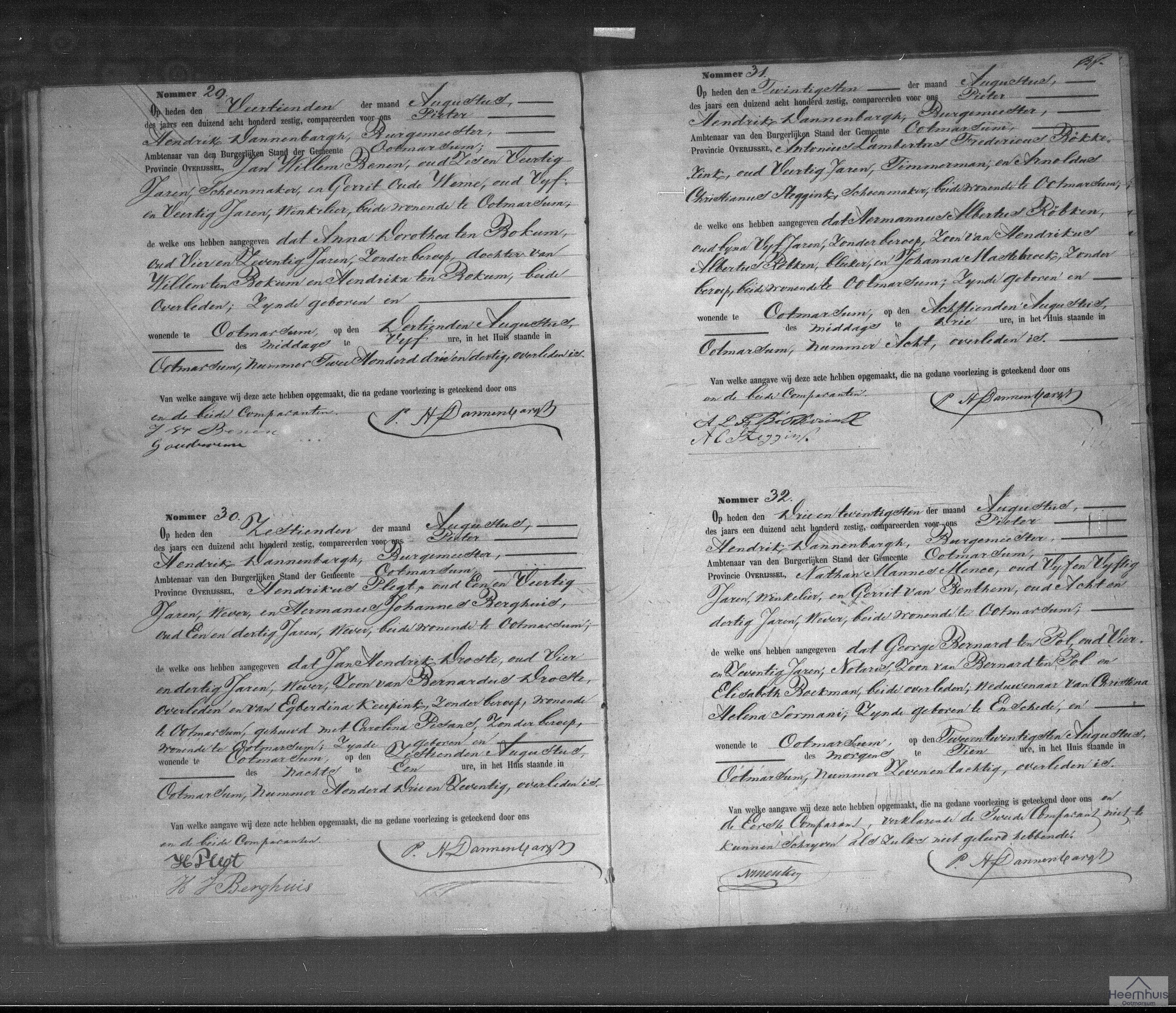 Overlijdensakte van Hermannus Albertus Röbken