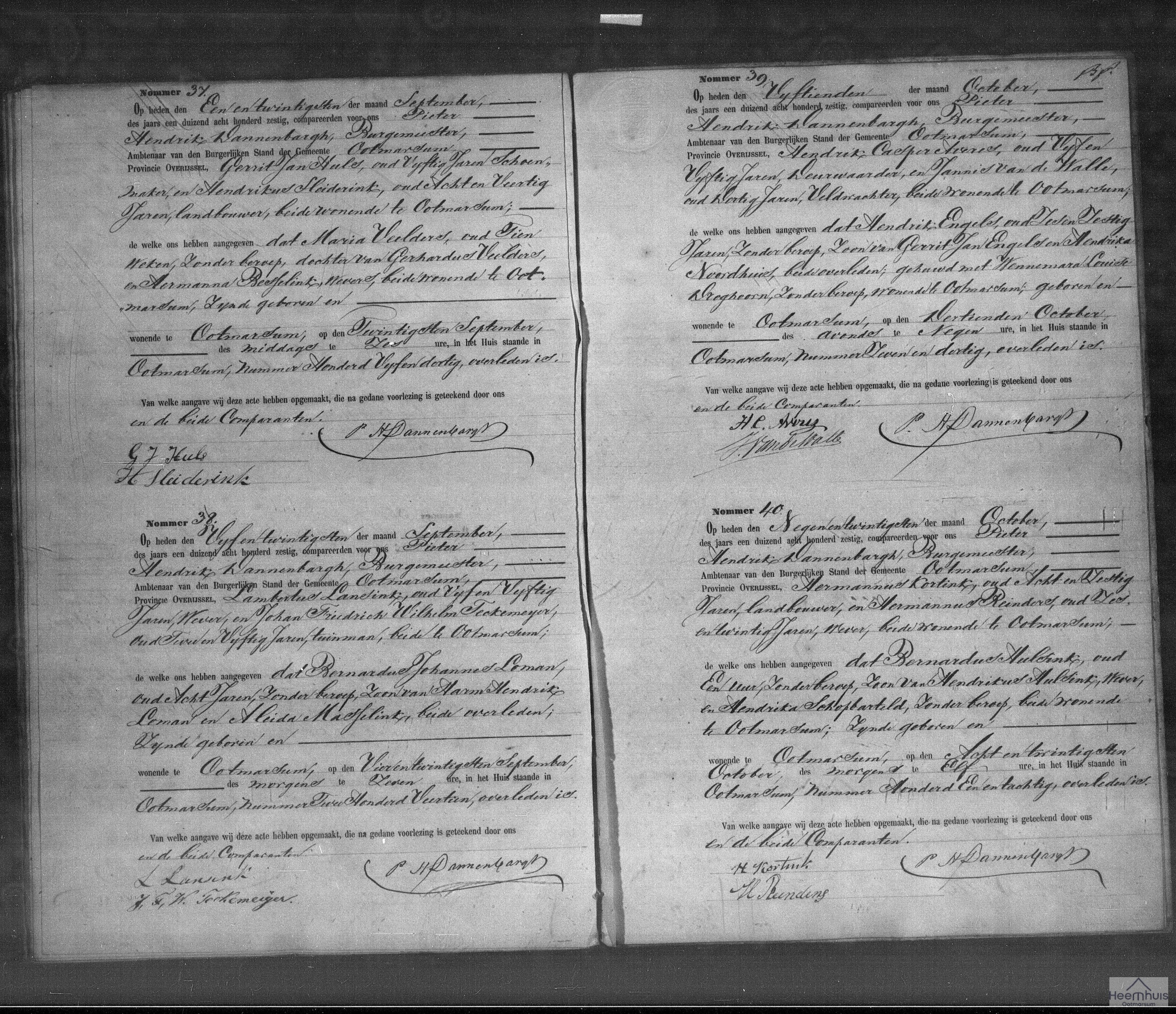 Overlijdensakte van Bernardus Johannes Loman