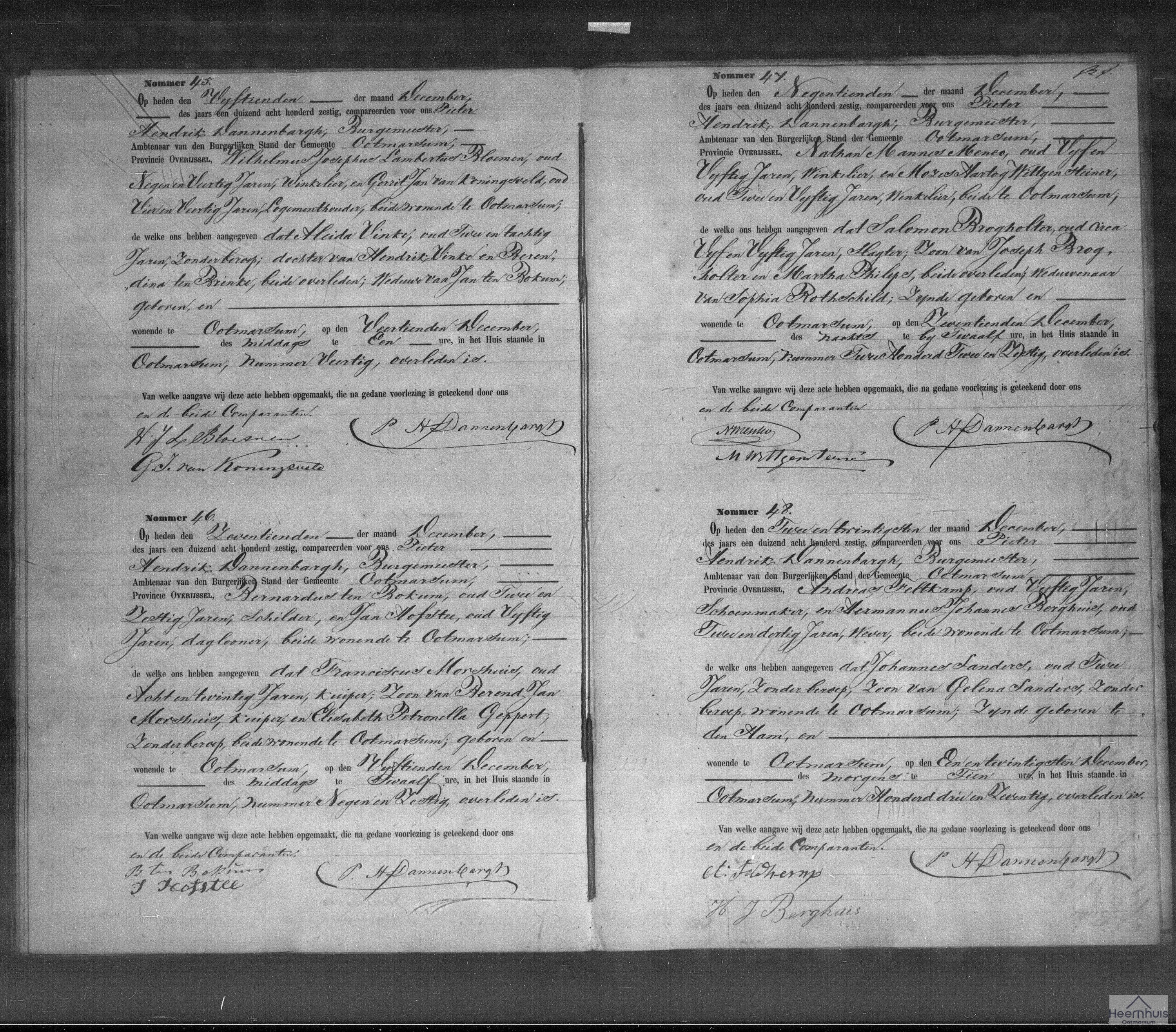 Overlijdensakte van Franciscus Morshuis