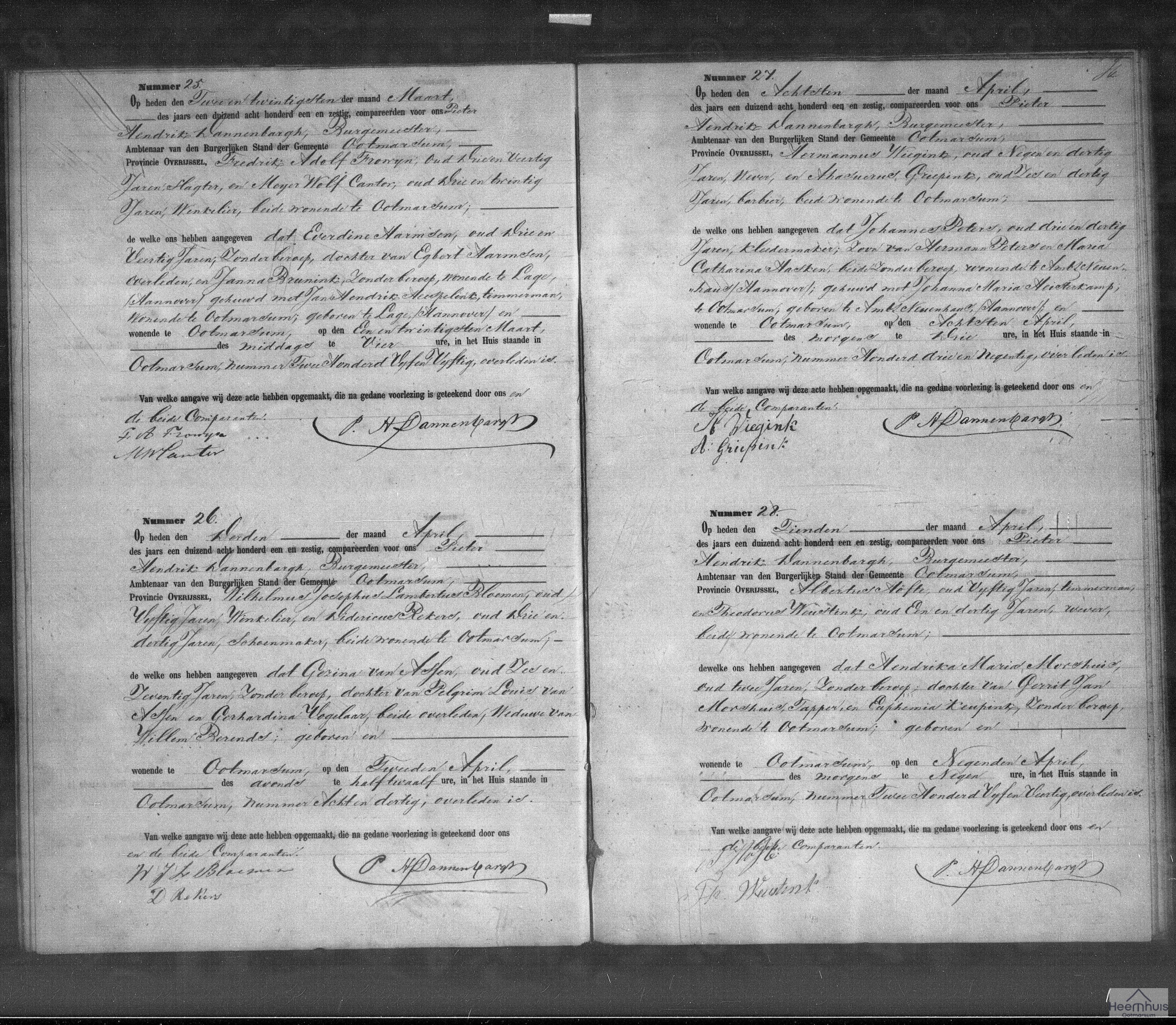 Overlijdensakte van Johannes Peters