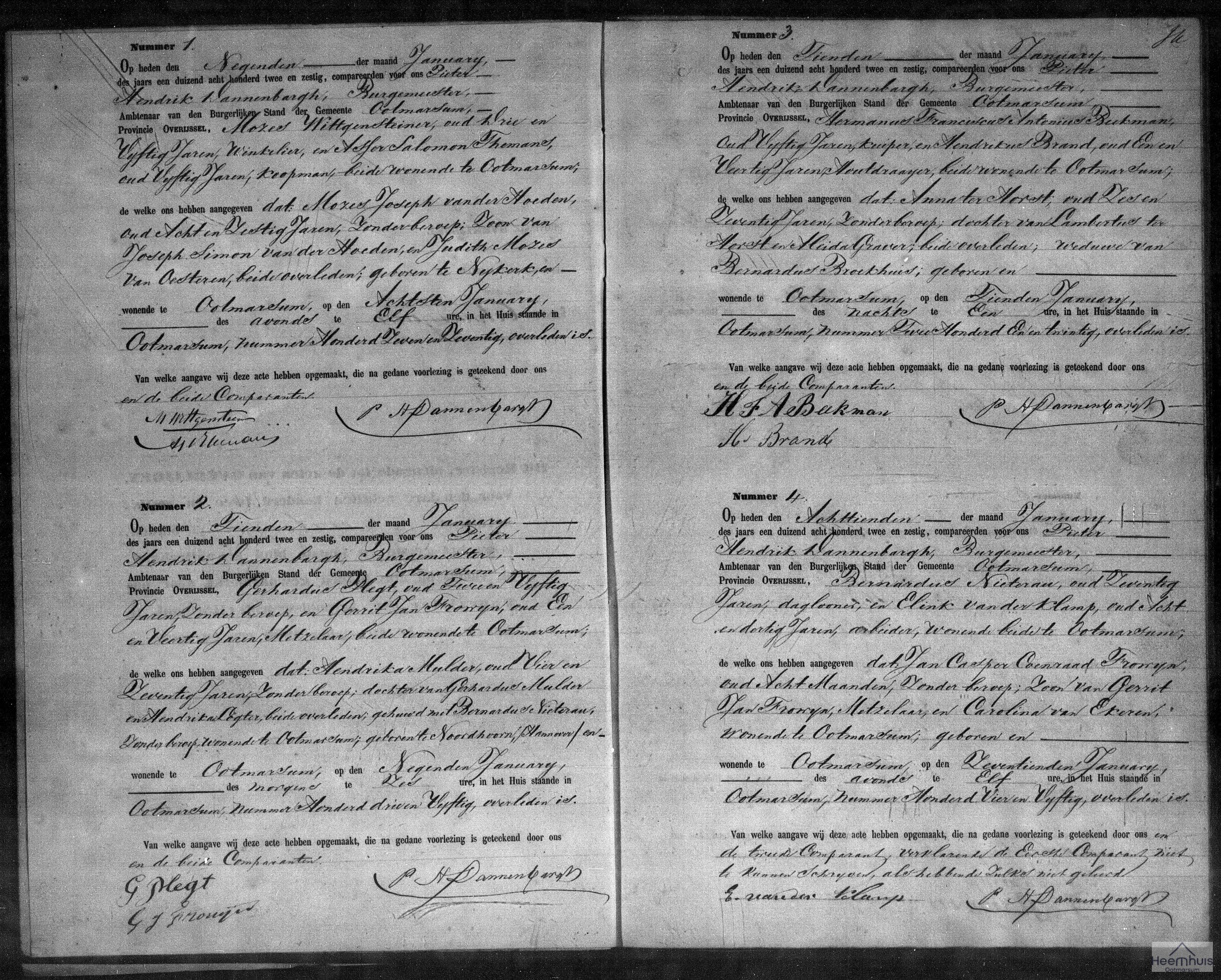 Overlijdensakte van Anna ter Horst