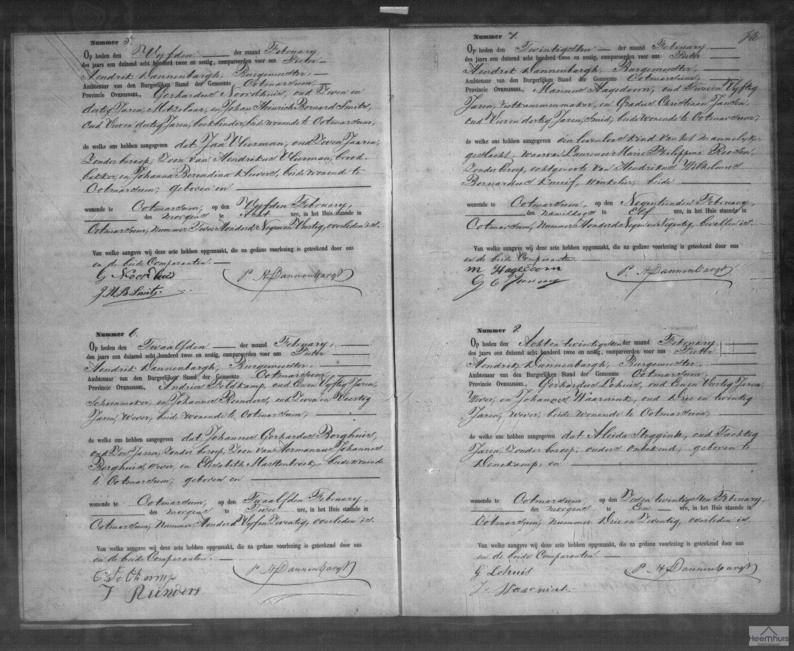 Overlijdensakte van Johannes Gerhardus Berghuis