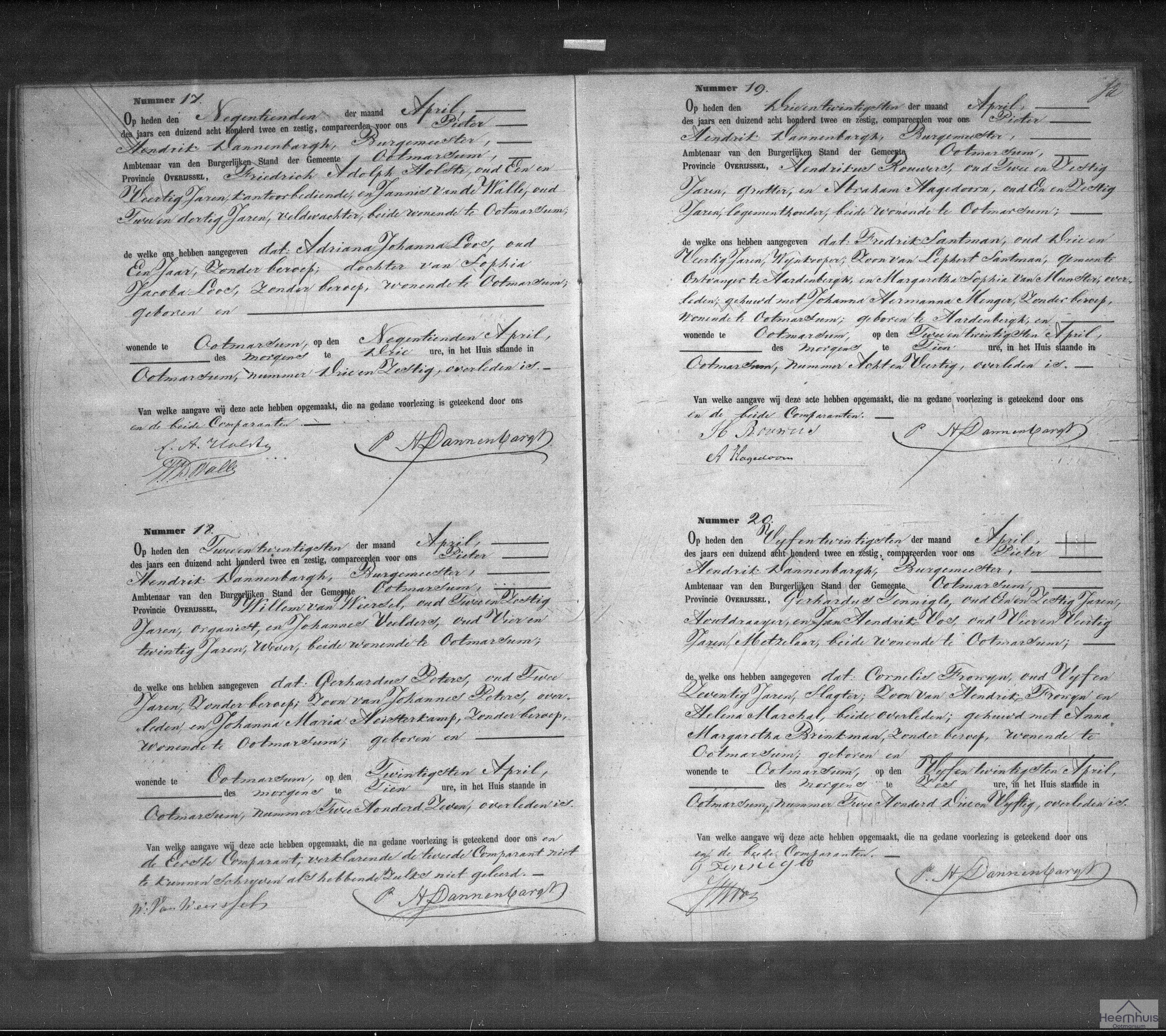 Overlijdensakte van Cornelis Frowijn Overlijdensakte van Cornelis Frowijn