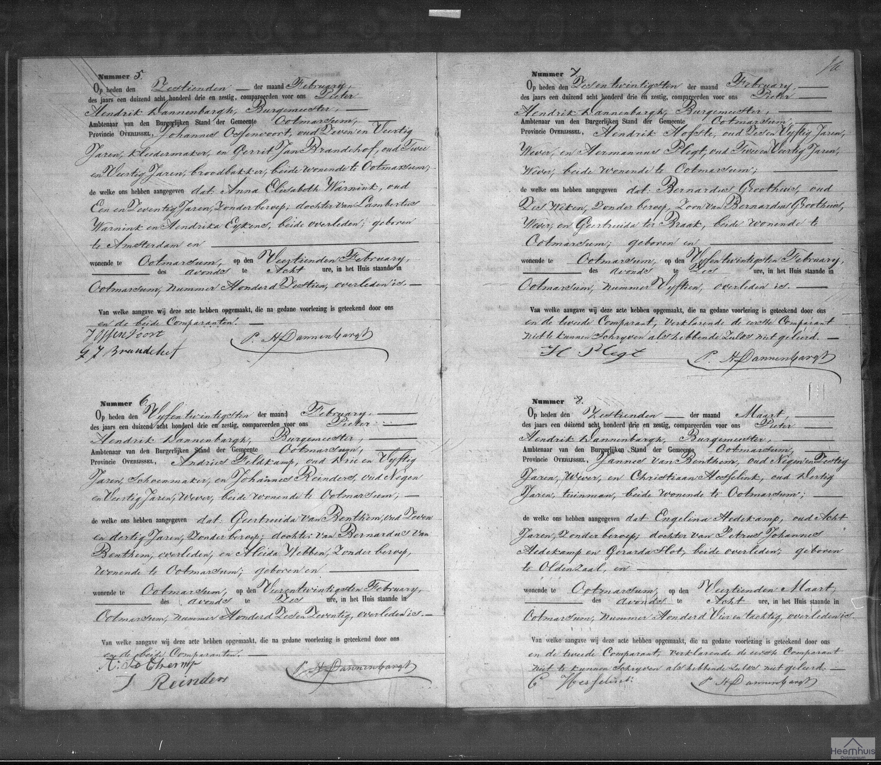 Overlijdensakte van Geertruida van Benthem