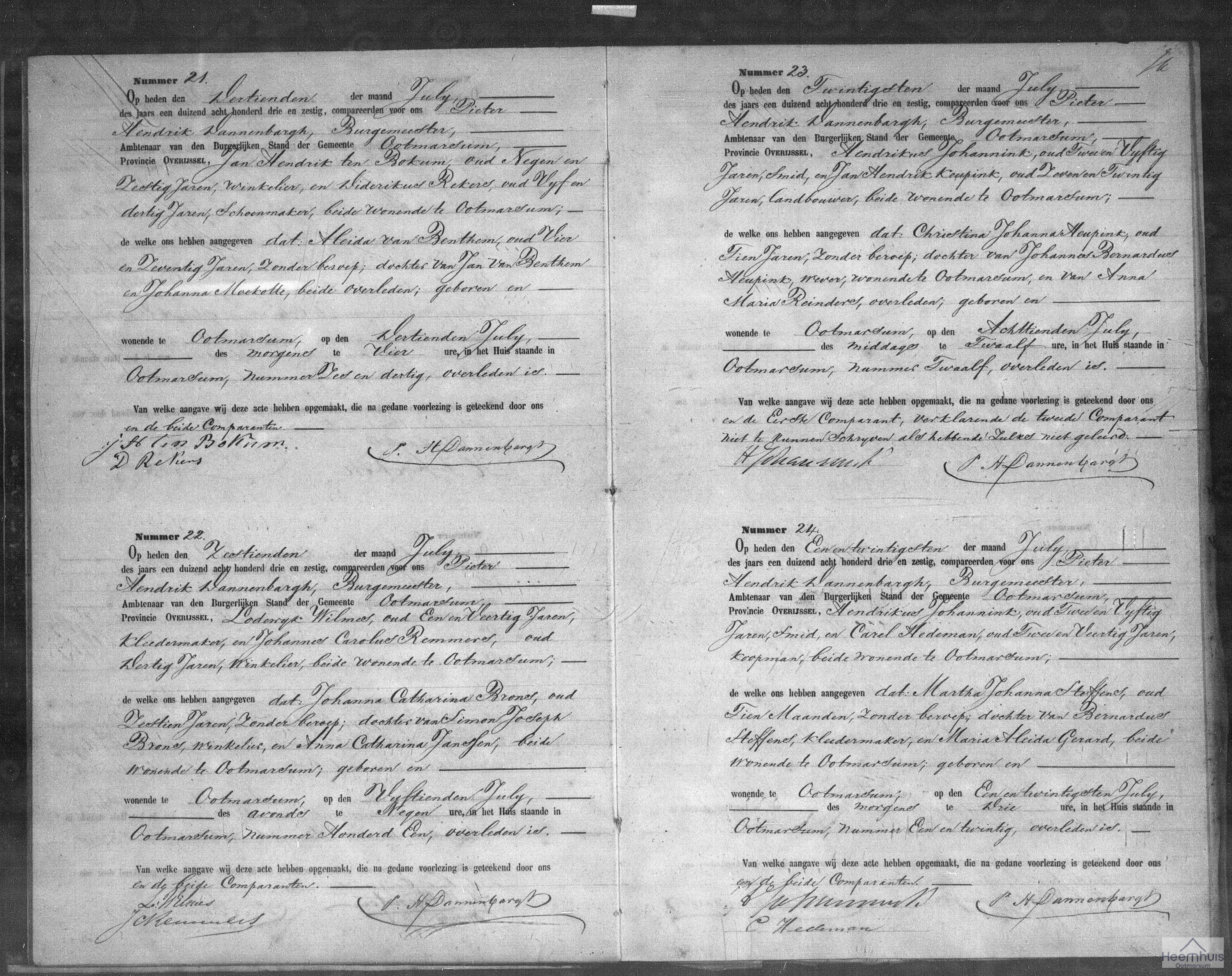 Overlijdensakte van Christina Johanna Heupink