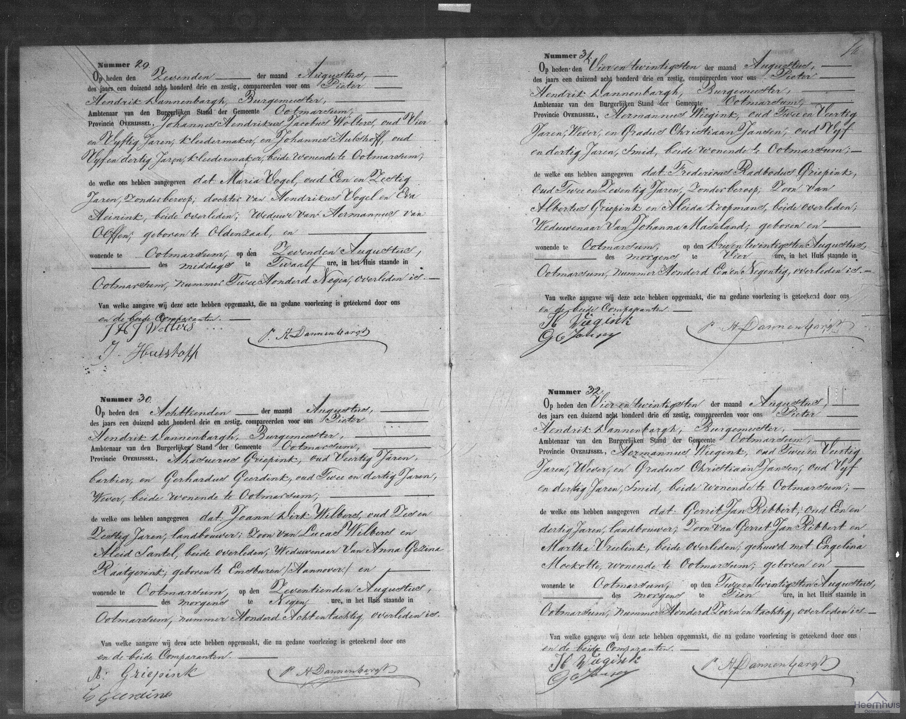 Overlijdensakte van Fredericus Radbodus Griepink Overlijdensakte van Fredericus Radbodus Griepink