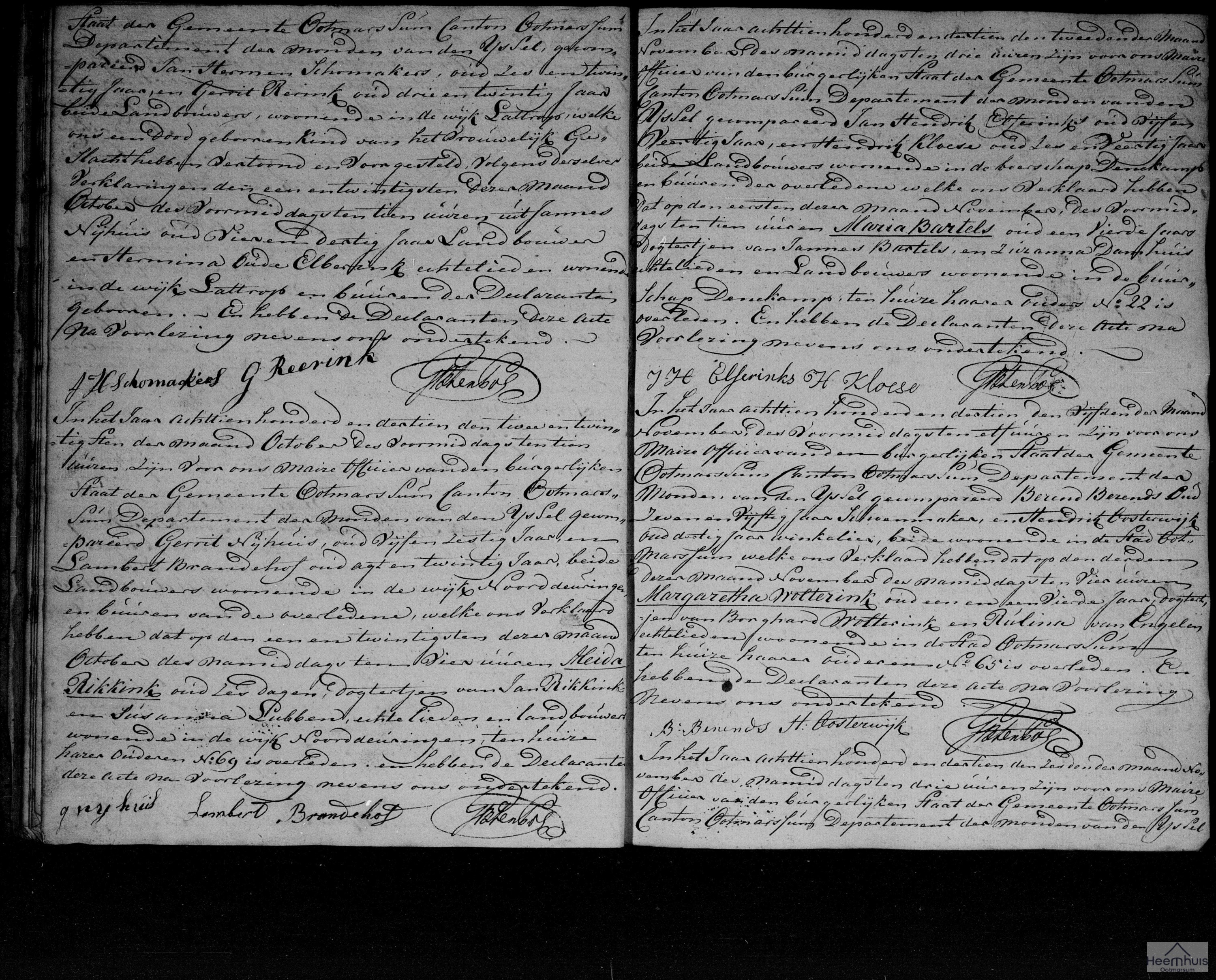 Overlijdensakte van Aleida Rikkink