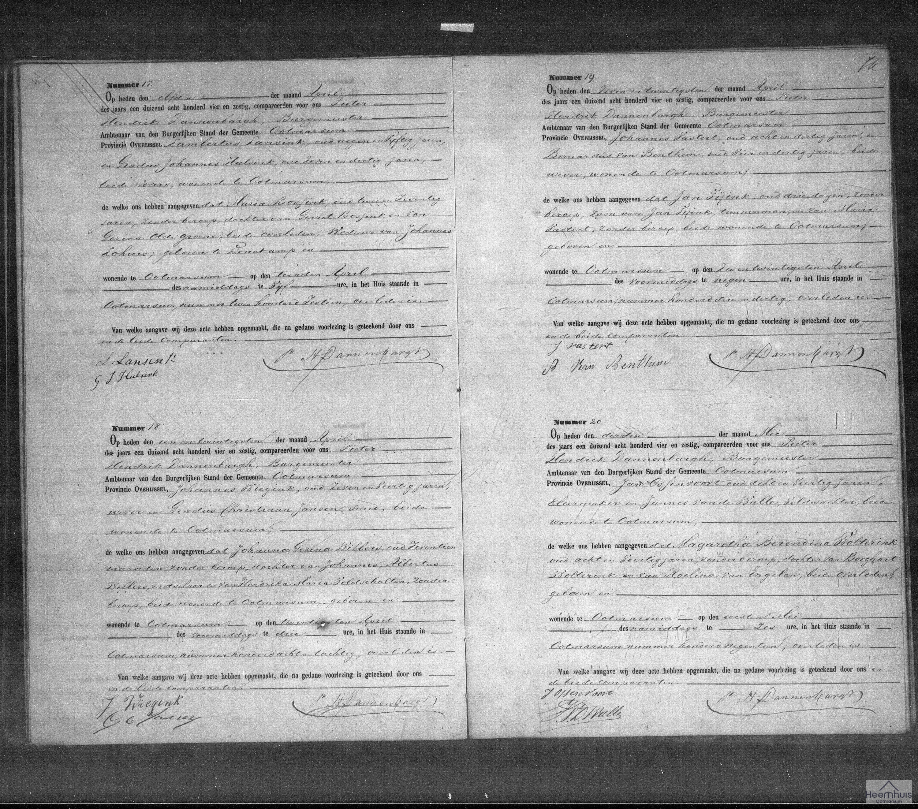 Overlijdensakte van Maria Bossink