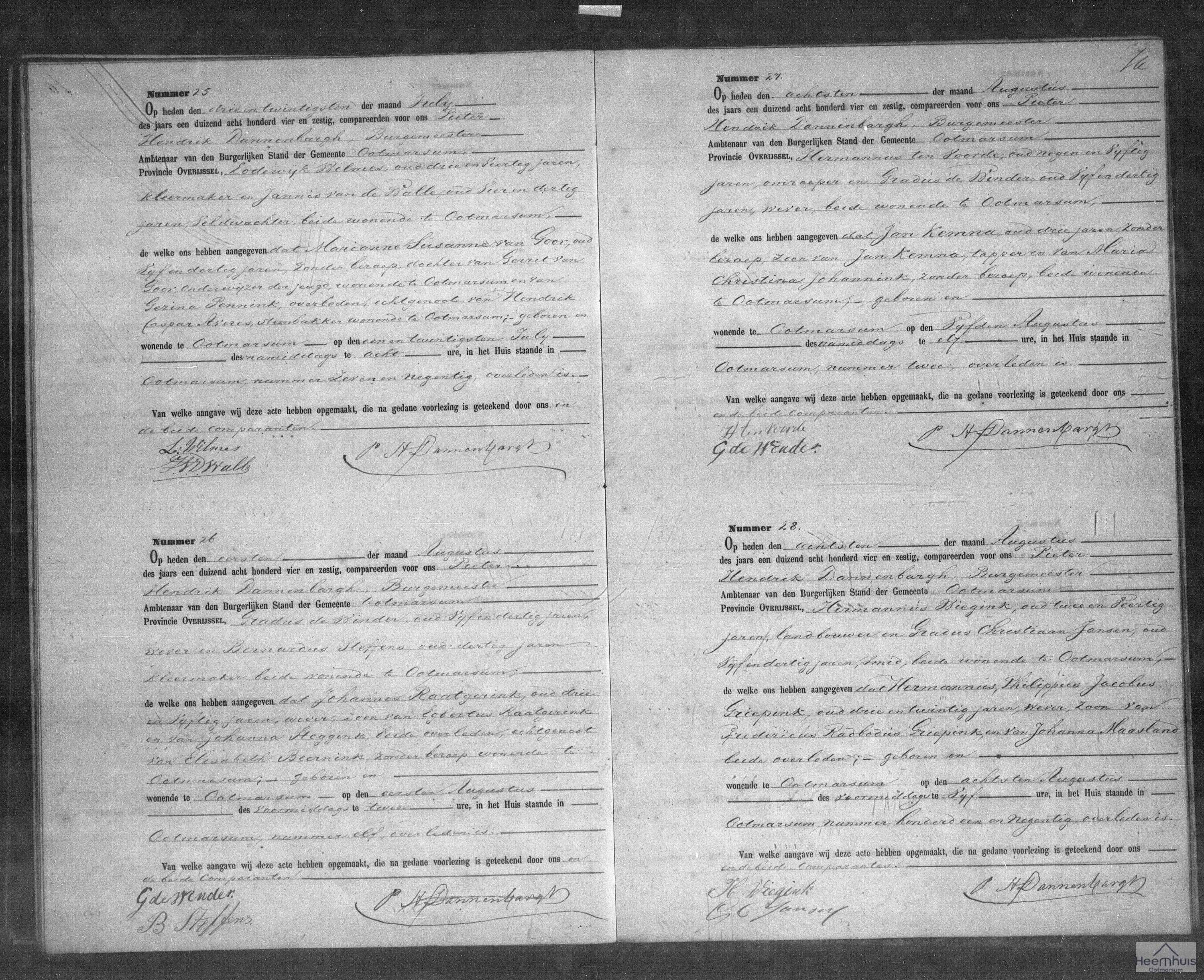 Overlijdensakte van Johannes Raatgerink Overlijdensakte van Johannes Raatgerink