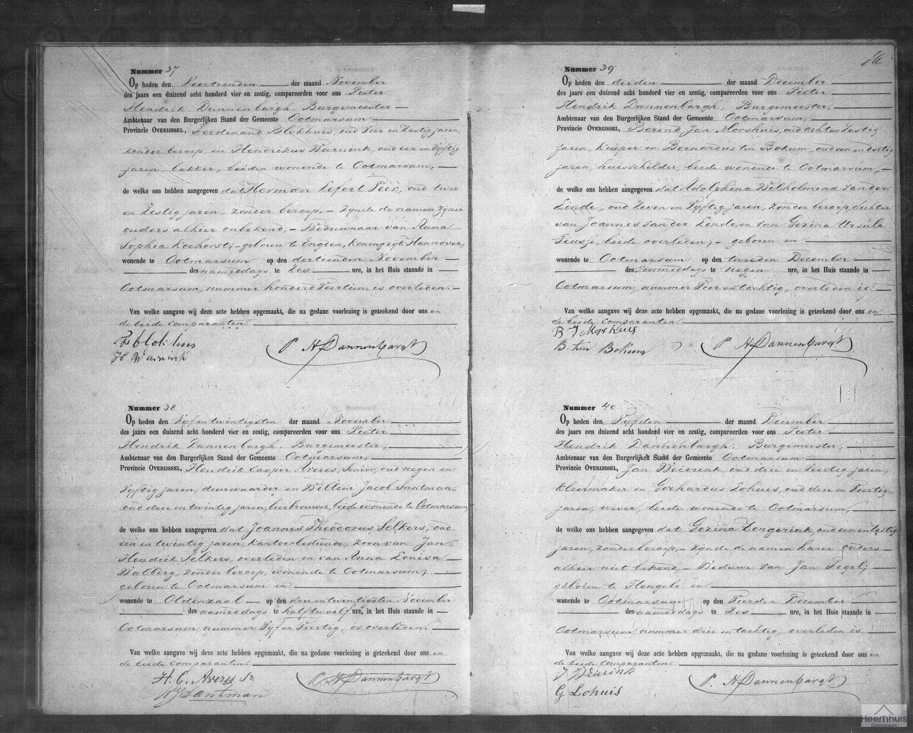 Overlijdensakte van Adolphina Wilhelmina van der Linde