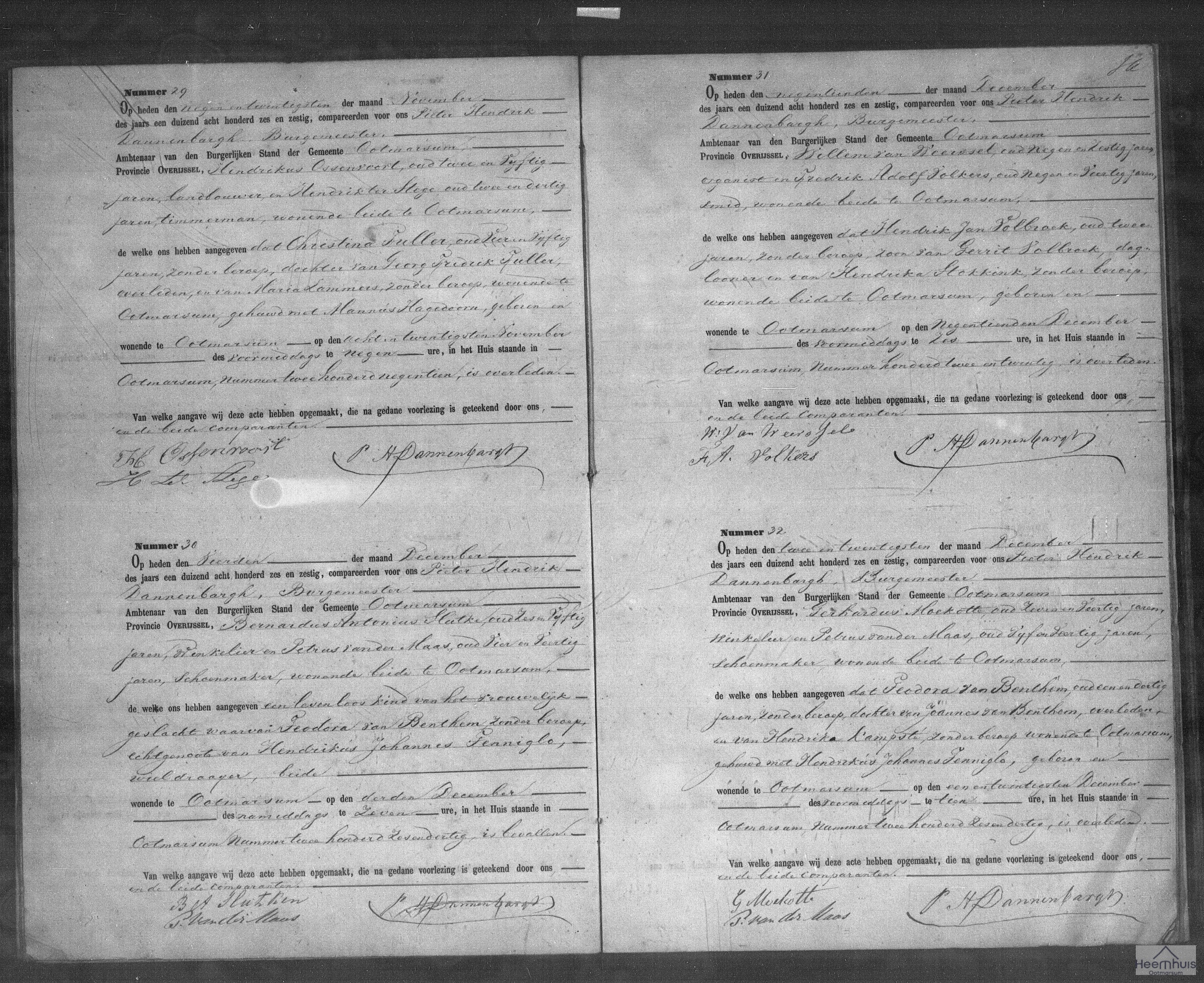 Overlijdensakte van levenloos geboren kind Tenniglo