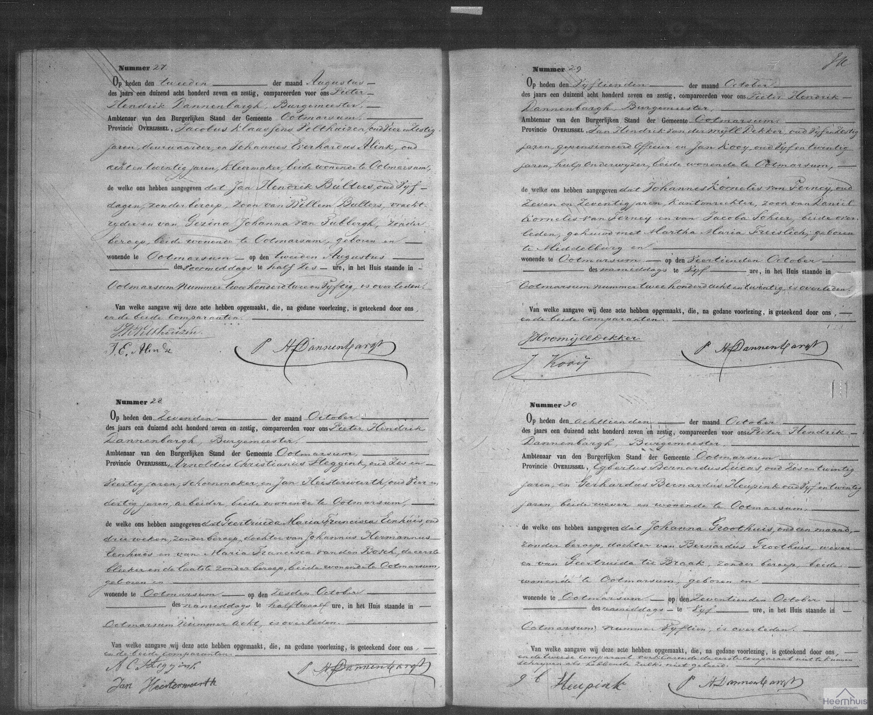 Overlijdensakte van Geertruida Maria Francisca Eenhuis