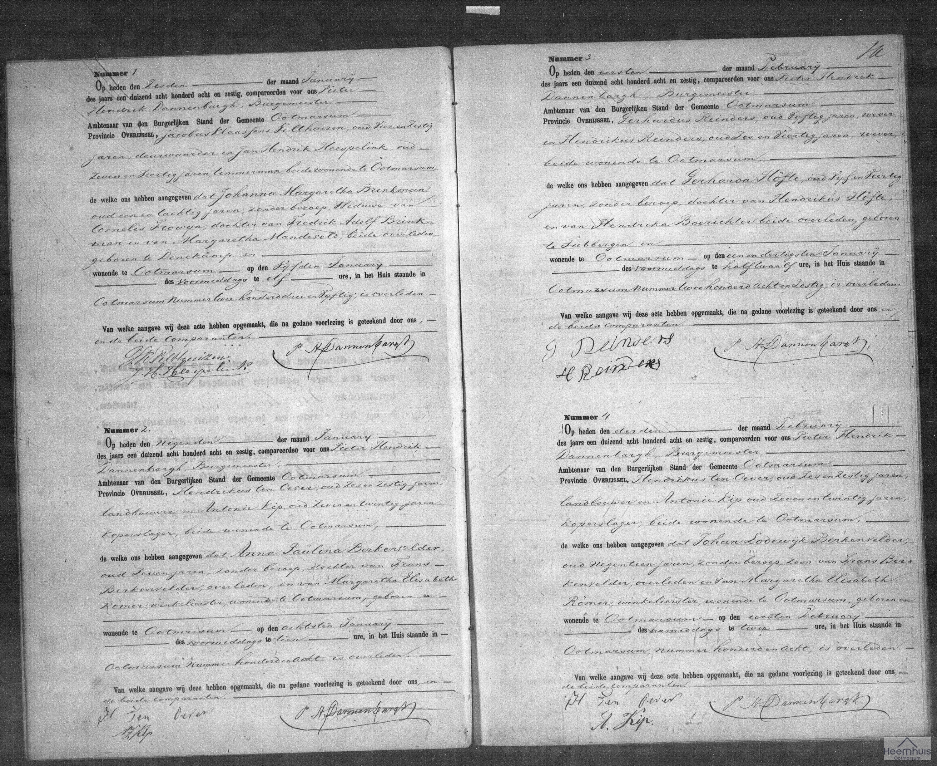 Overlijdensakte van Gerharda Höfte