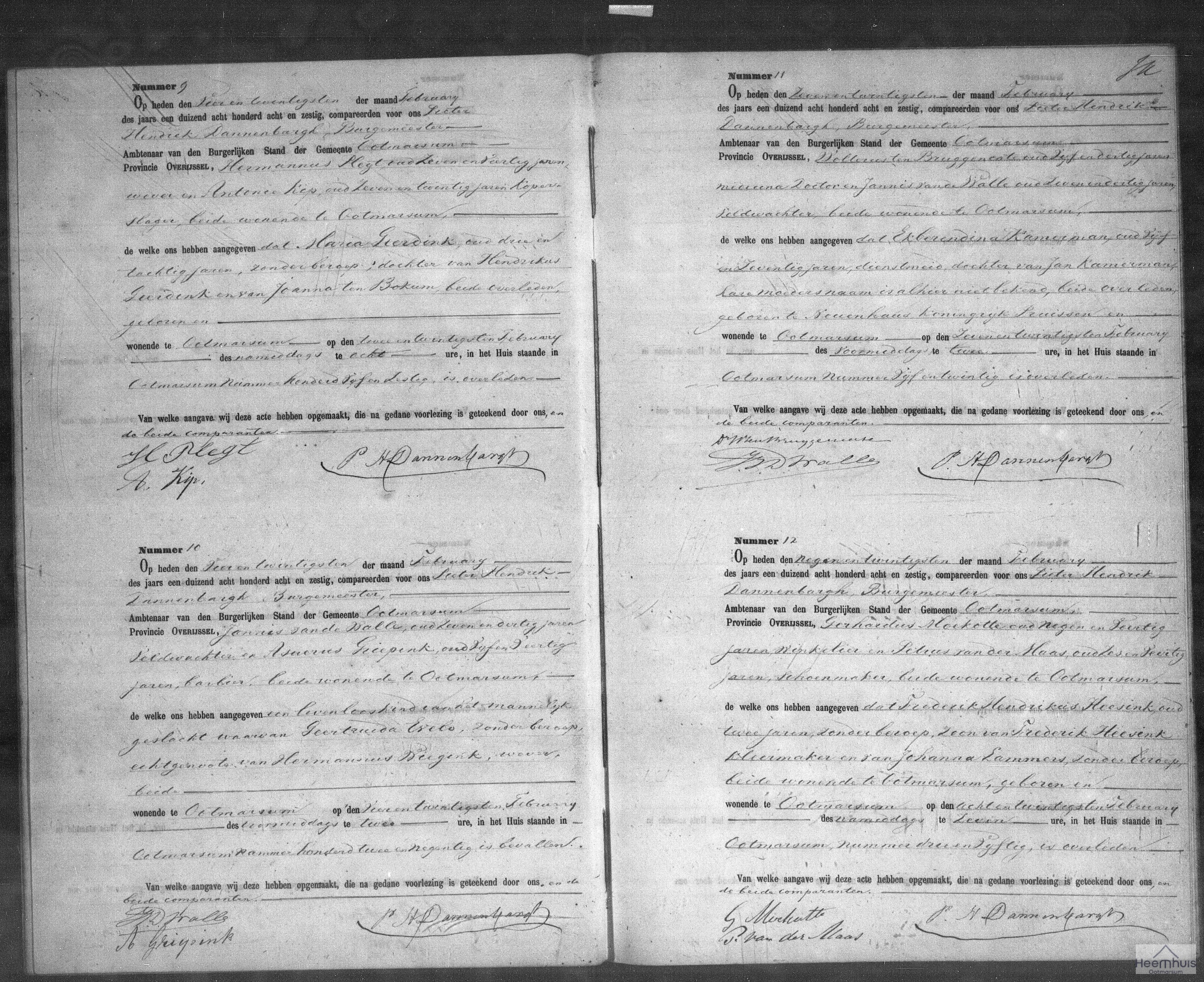 Overlijdensakte van Frederik Hendrikus Heesink