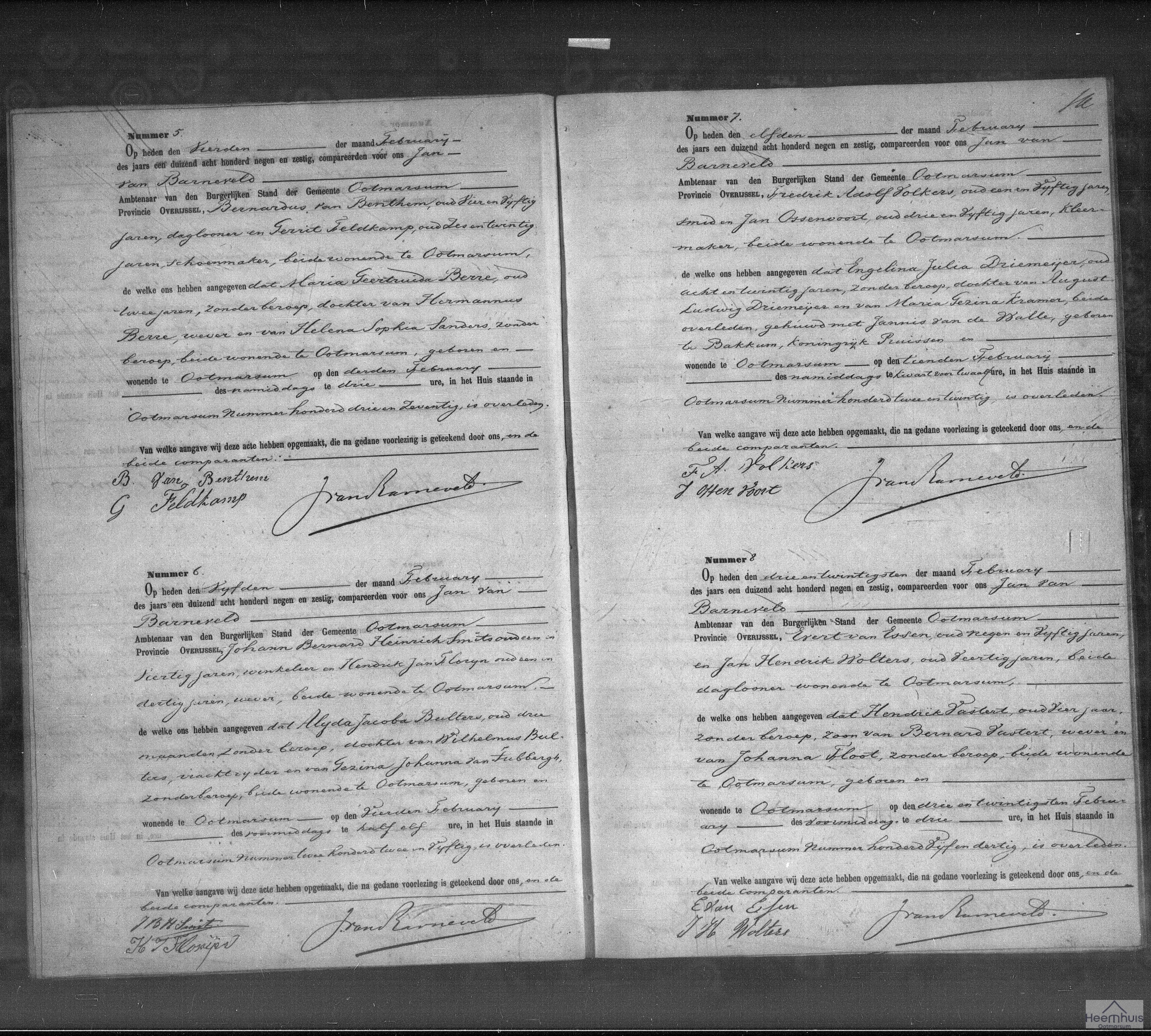 Overlijdensakte van Alijda Jacoba Bulters