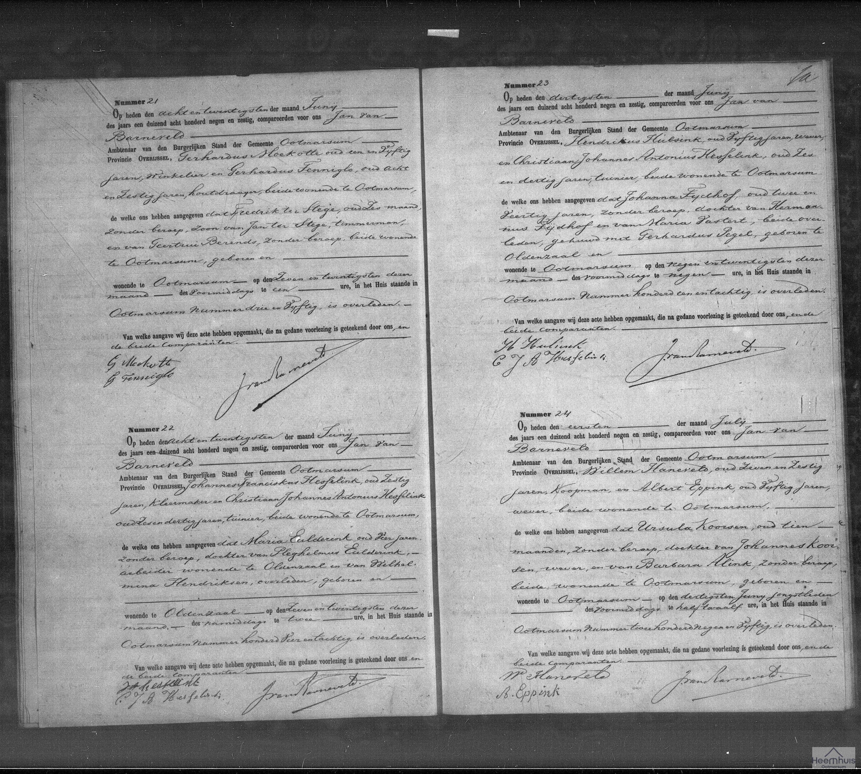 Overlijdensakte van Fredrik ter Stege Overlijdensakte van Fredrik ter Stege