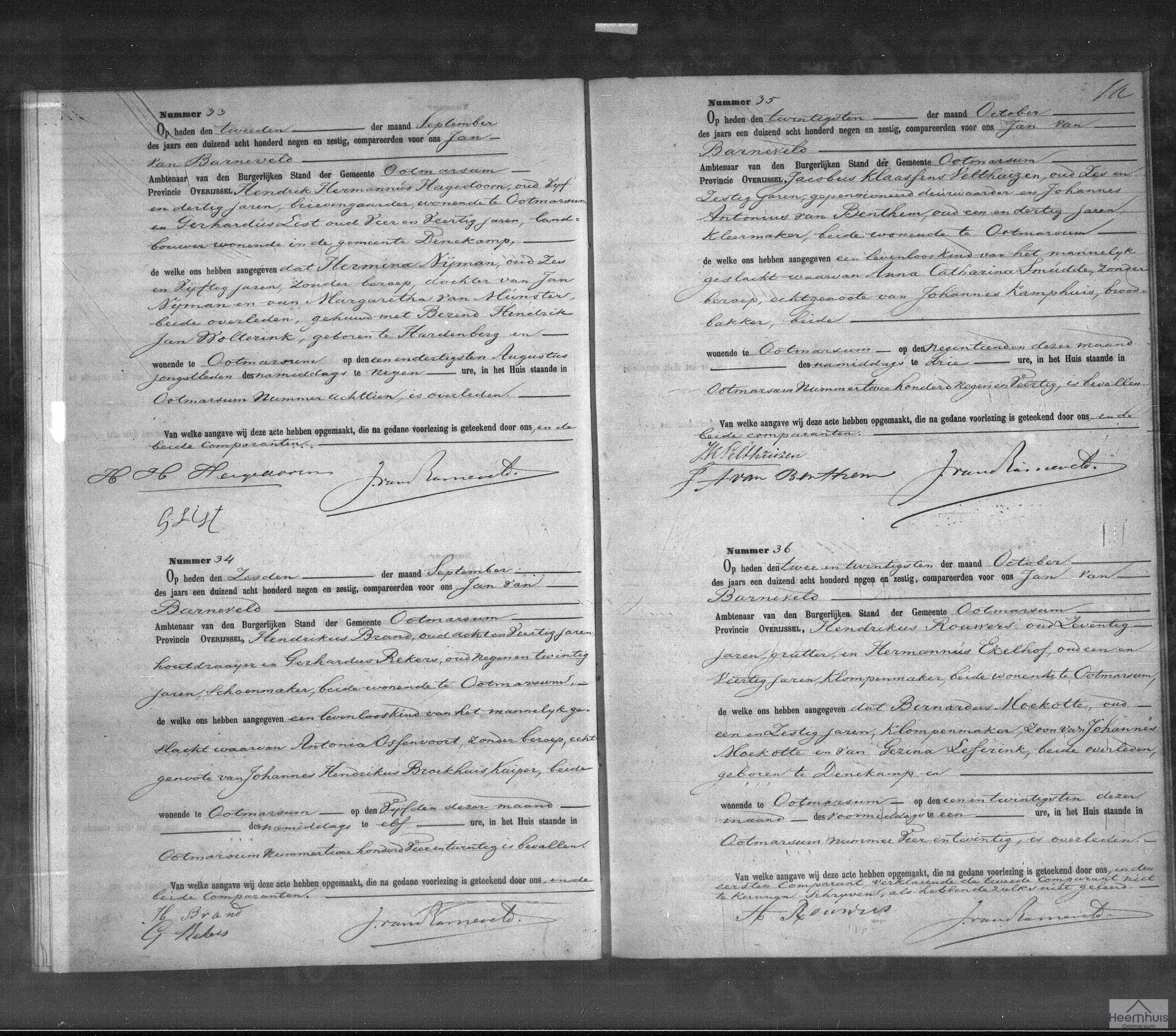 Overlijdensakte van levenloos geboren kind Broekhuis