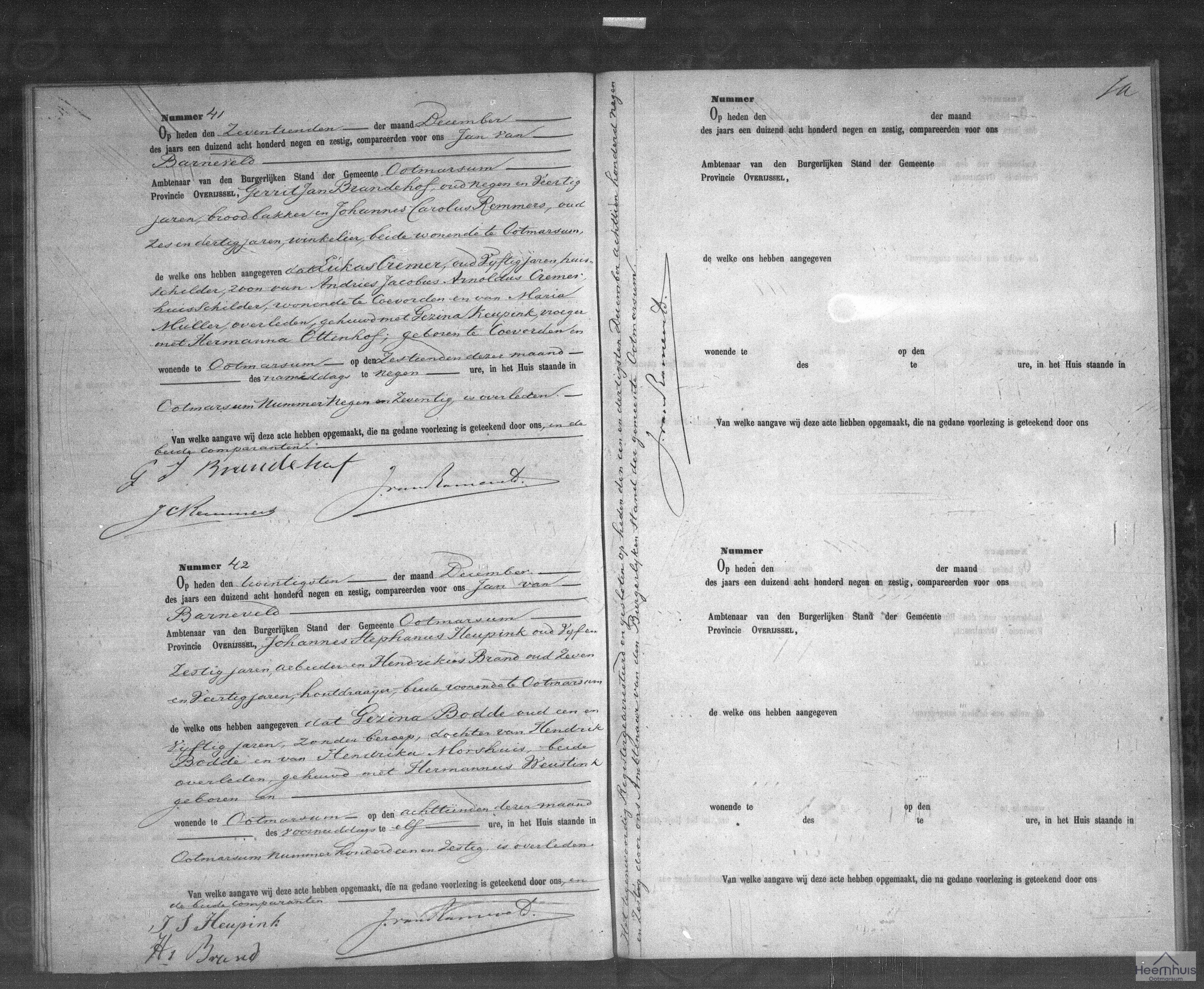 Overlijdensakte van Lukas Cremer