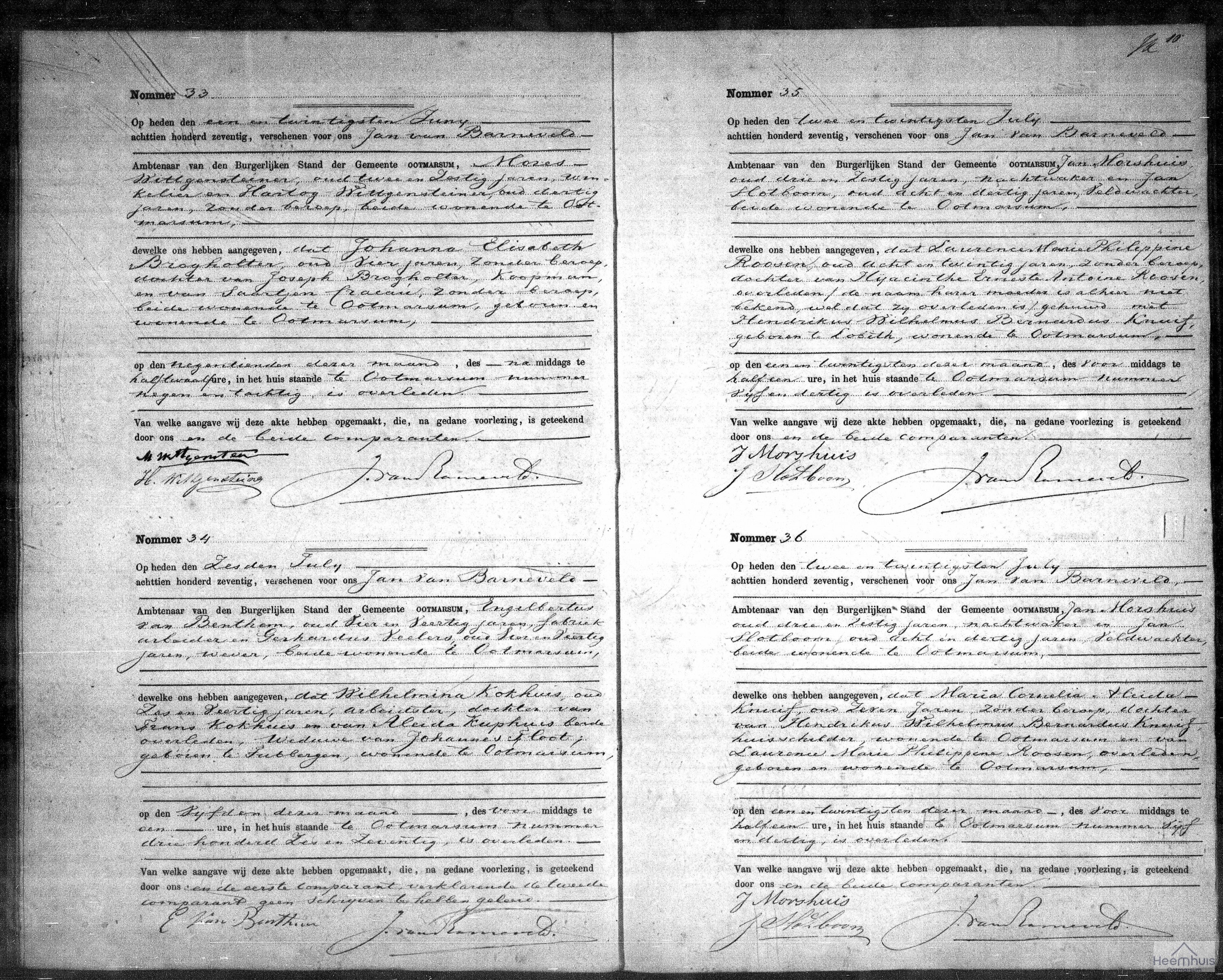 Overlijdensakte van Laurence Marie Philippine Roosen
