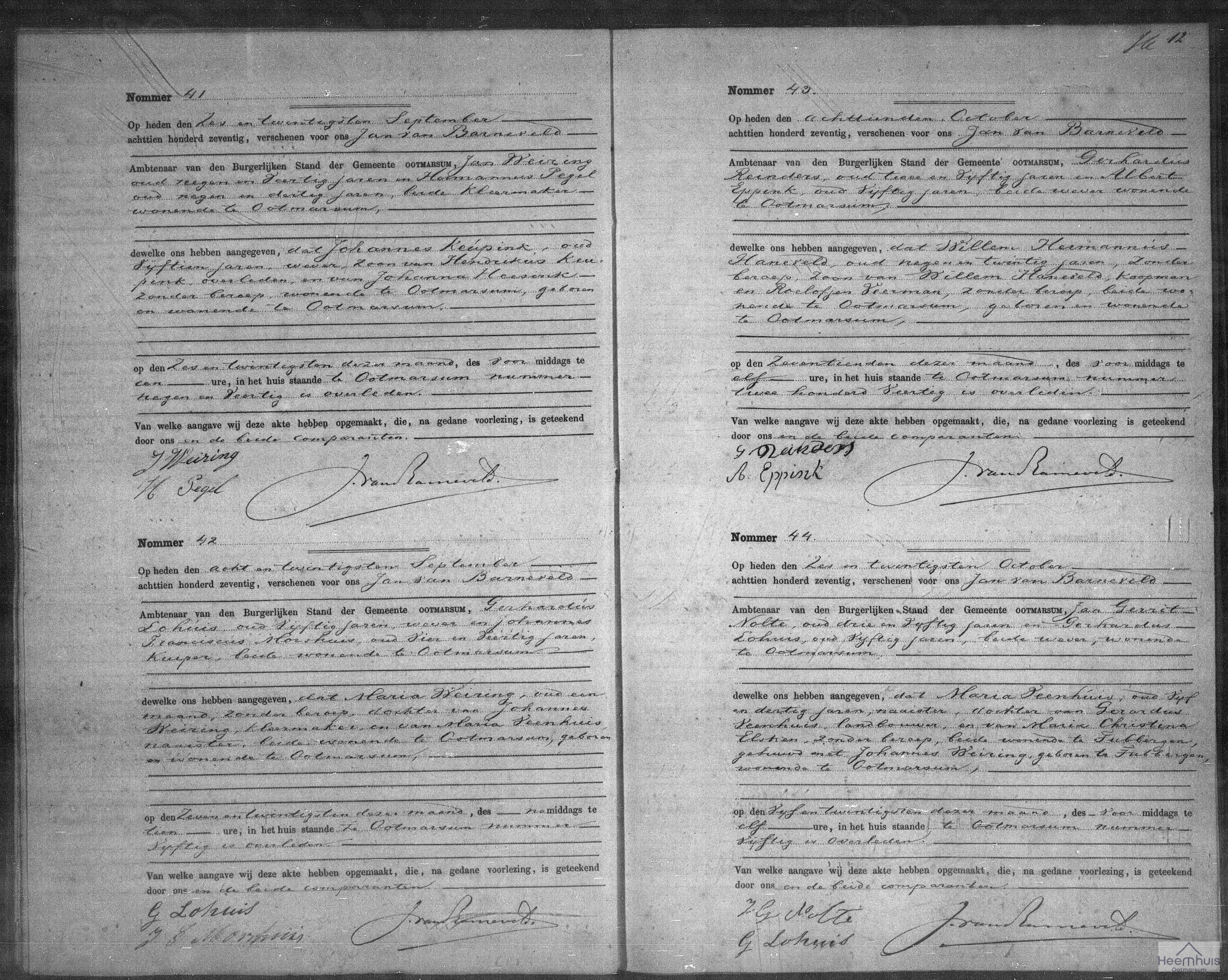 Overlijdensakte van Maria Veenhuis Overlijdensakte van Maria Veenhuis