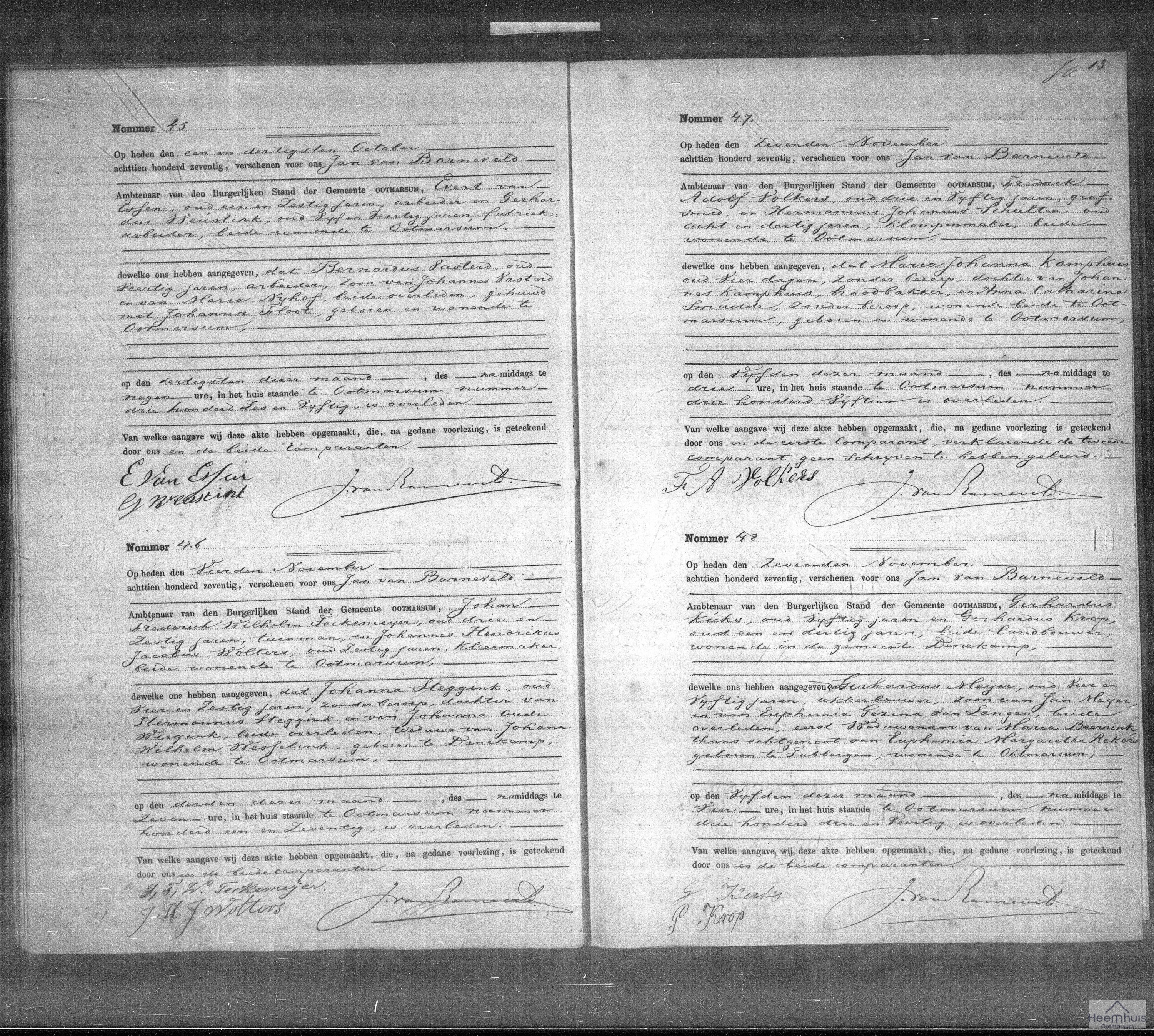 Overlijdensakte van Johanna Steggink