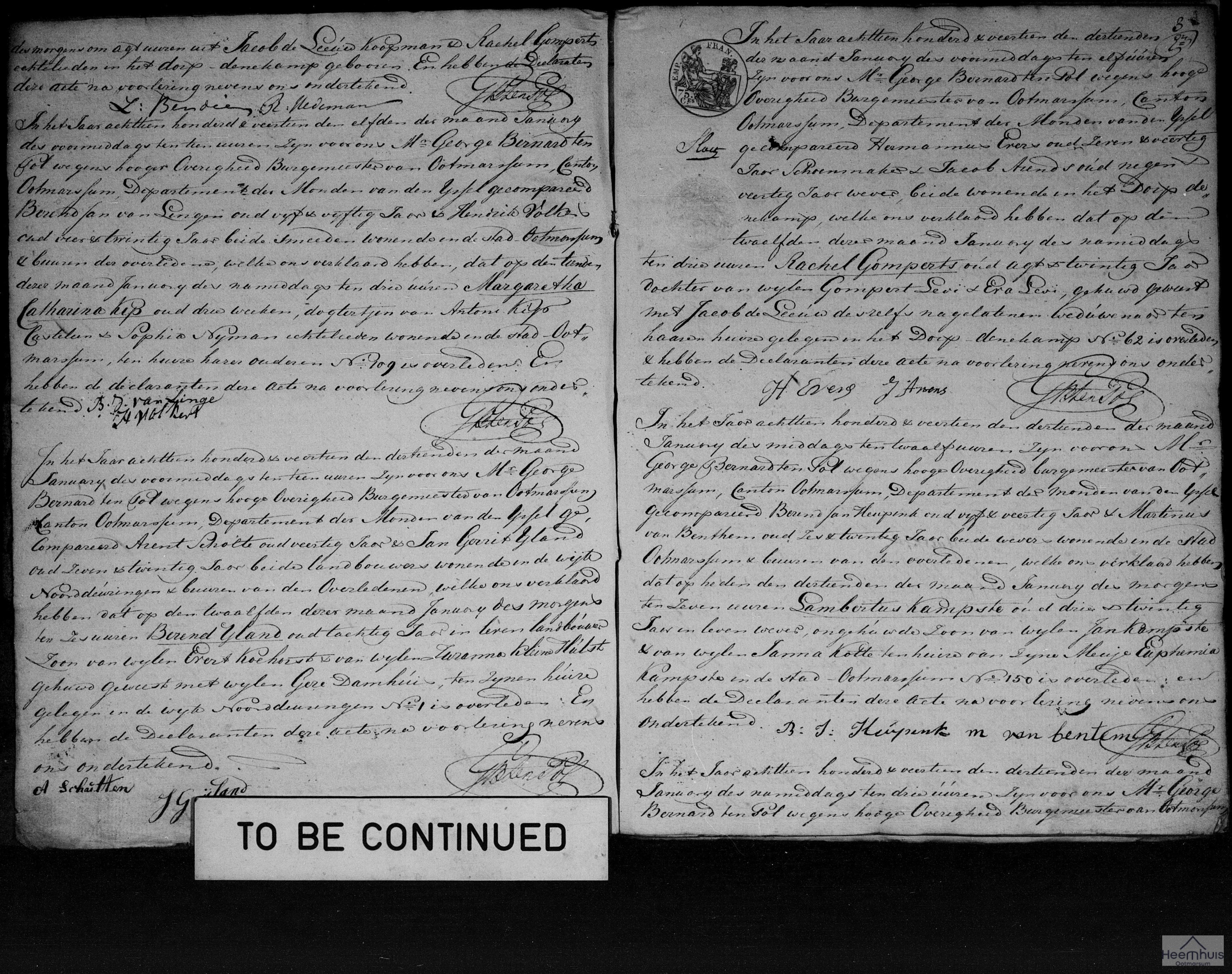 Overlijdensakte van Rachel Gomperts