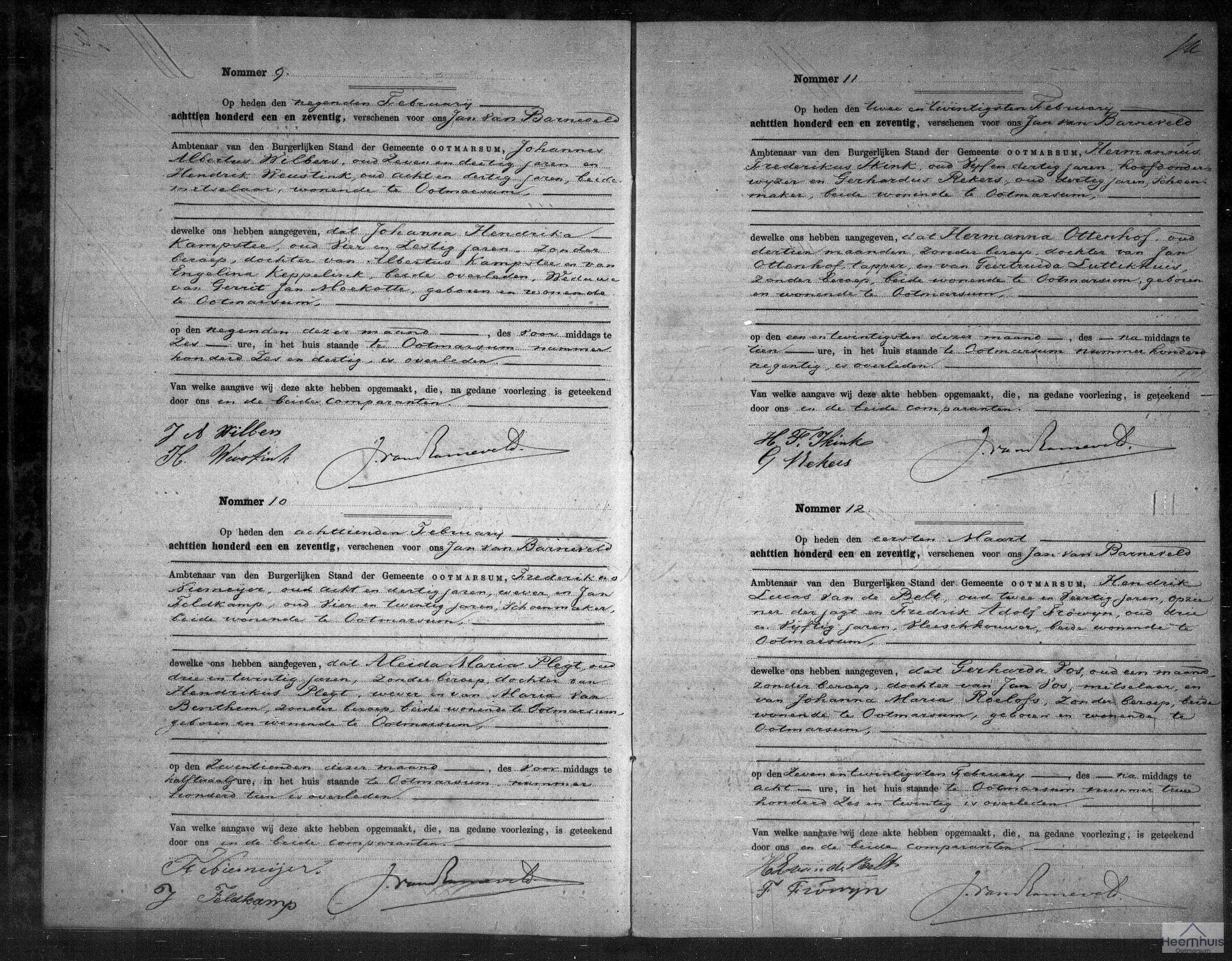 Overlijdensakte van Gerharda Vos Overlijdensakte van Gerharda Vos