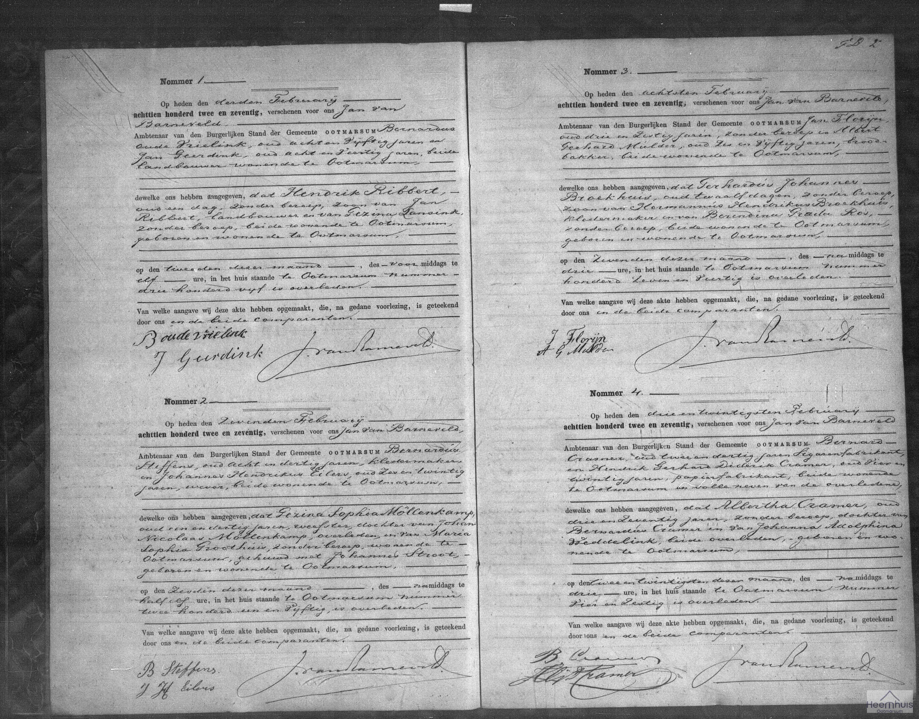Overlijdensakte van Albertha Cramer Overlijdensakte van Albertha Cramer