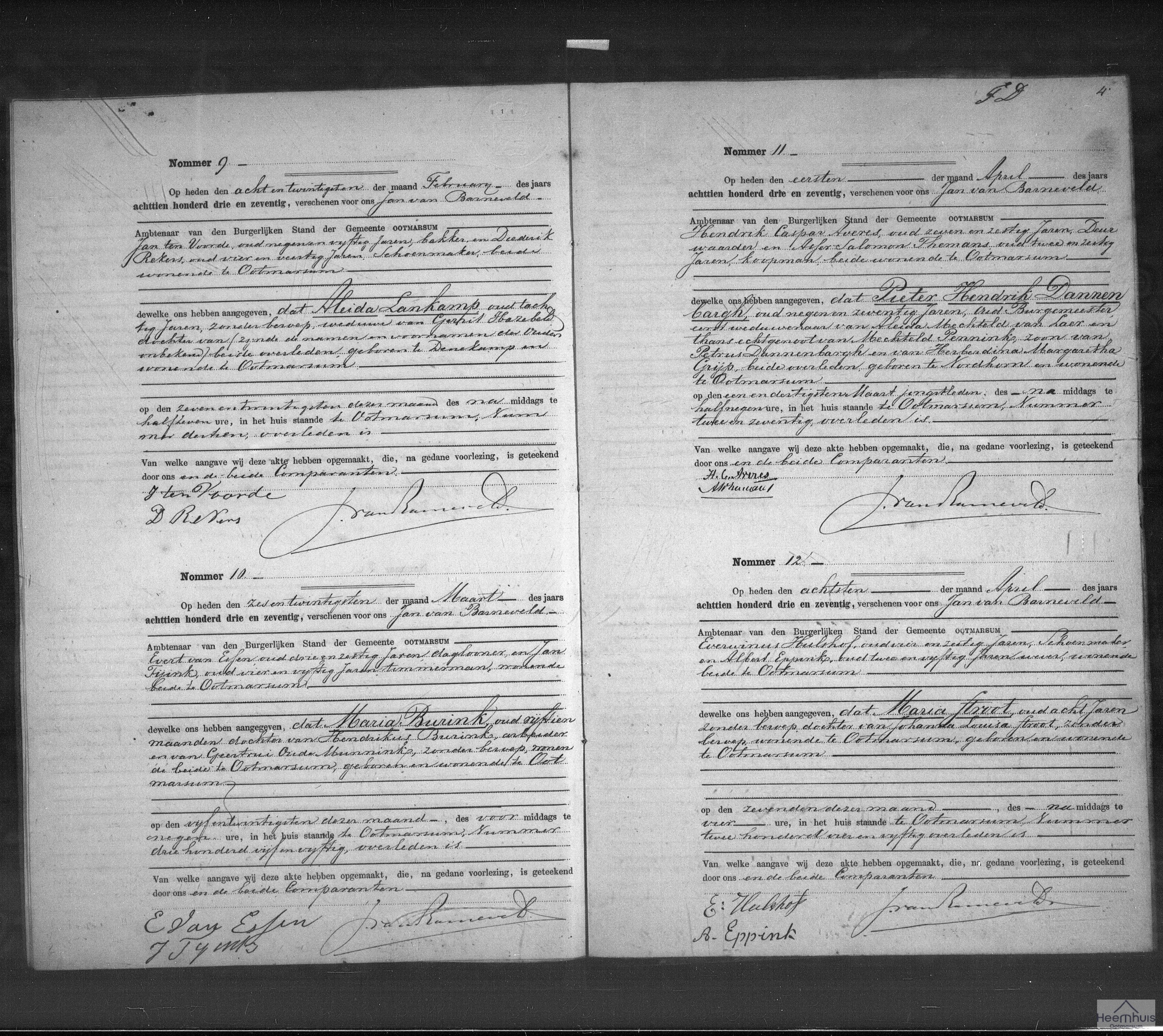 Overlijdensakte van Aleida Lankamp