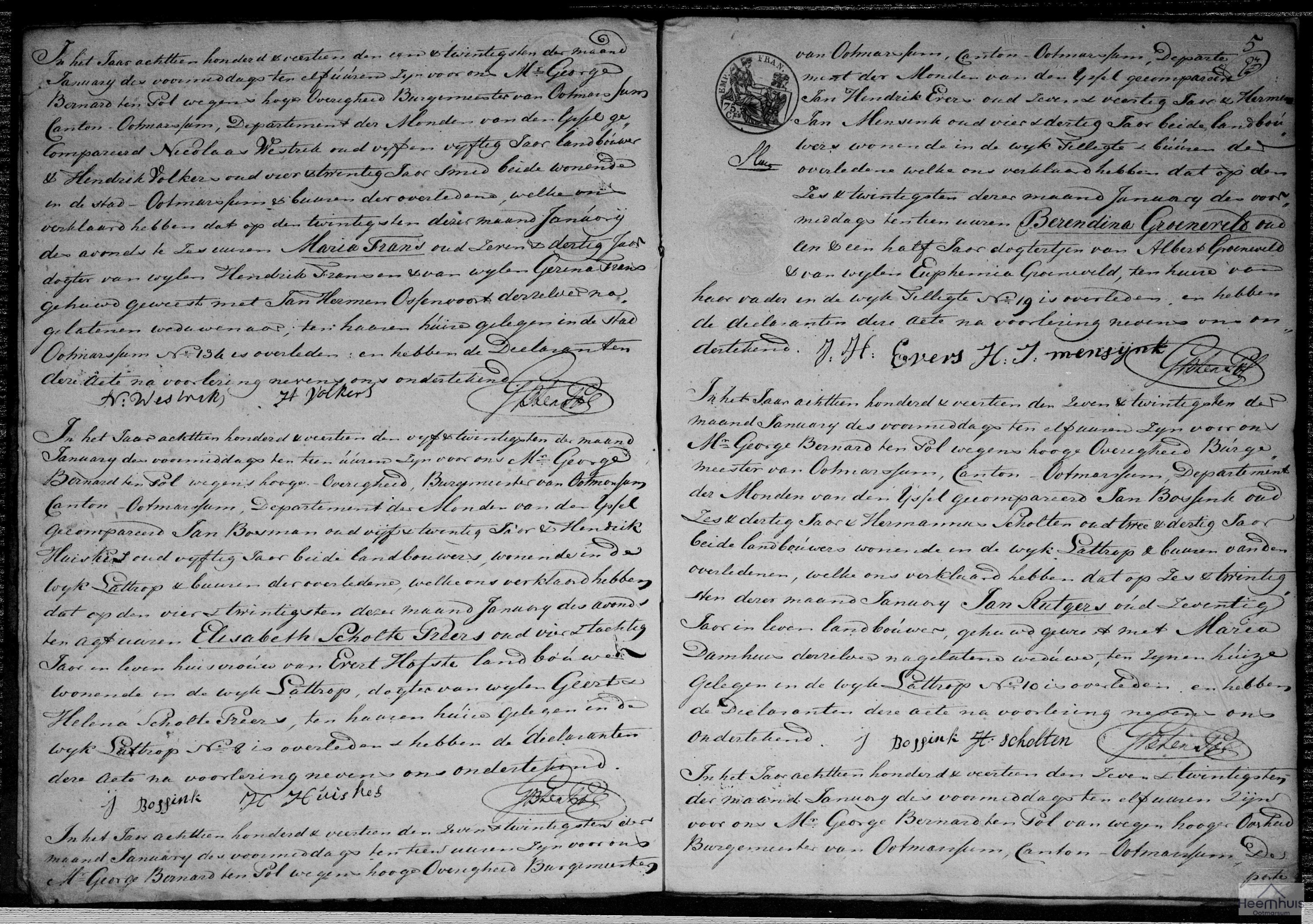 Overlijdensakte van Elisabeth Scholte Preers