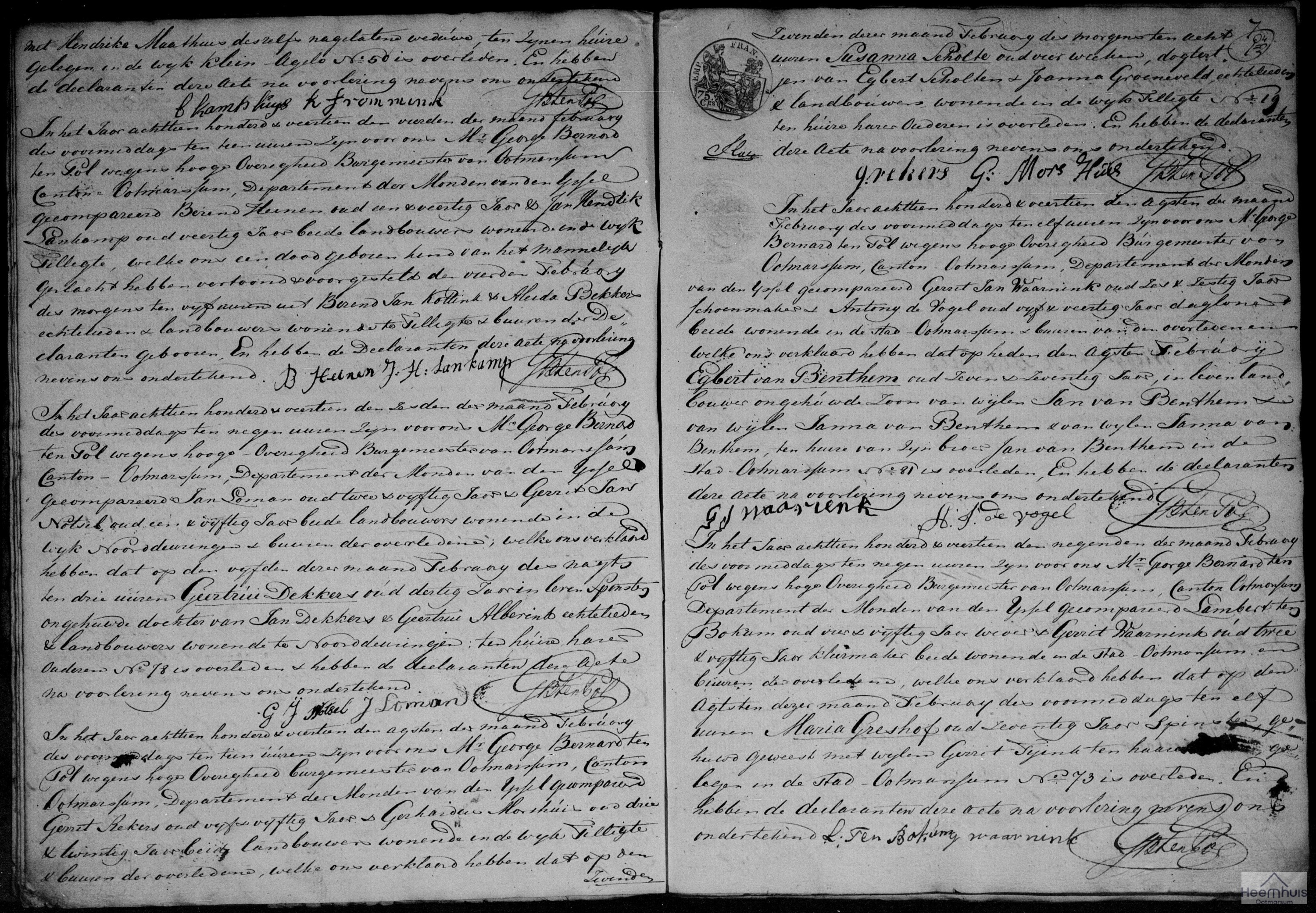 Overlijdensakte van Susanna Scholte