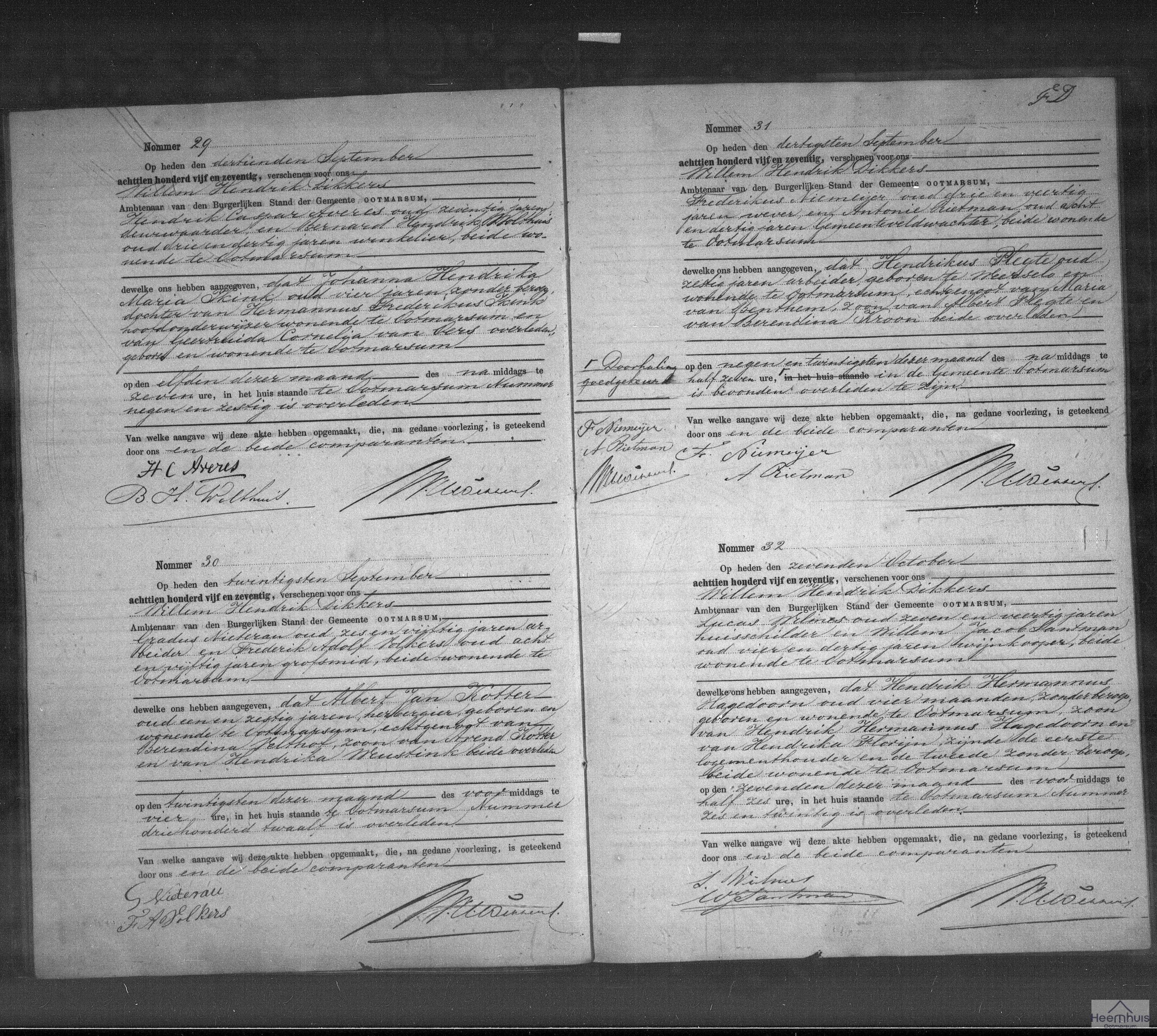 Overlijdensakte van Johanna Hendrika Maria Ikink