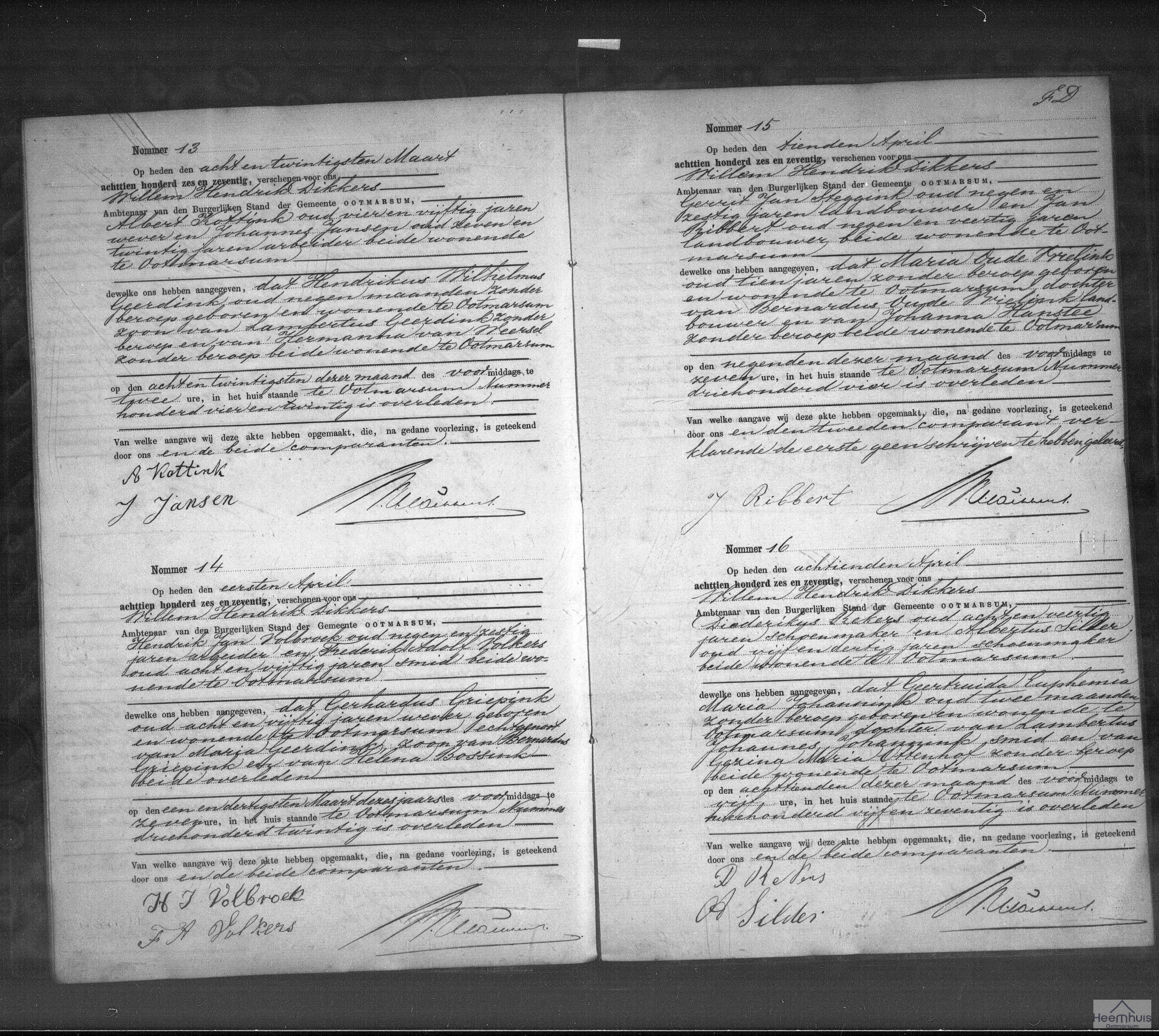 Overlijdensakte van Maria Oude Vrielink Overlijdensakte van Maria Oude Vrielink