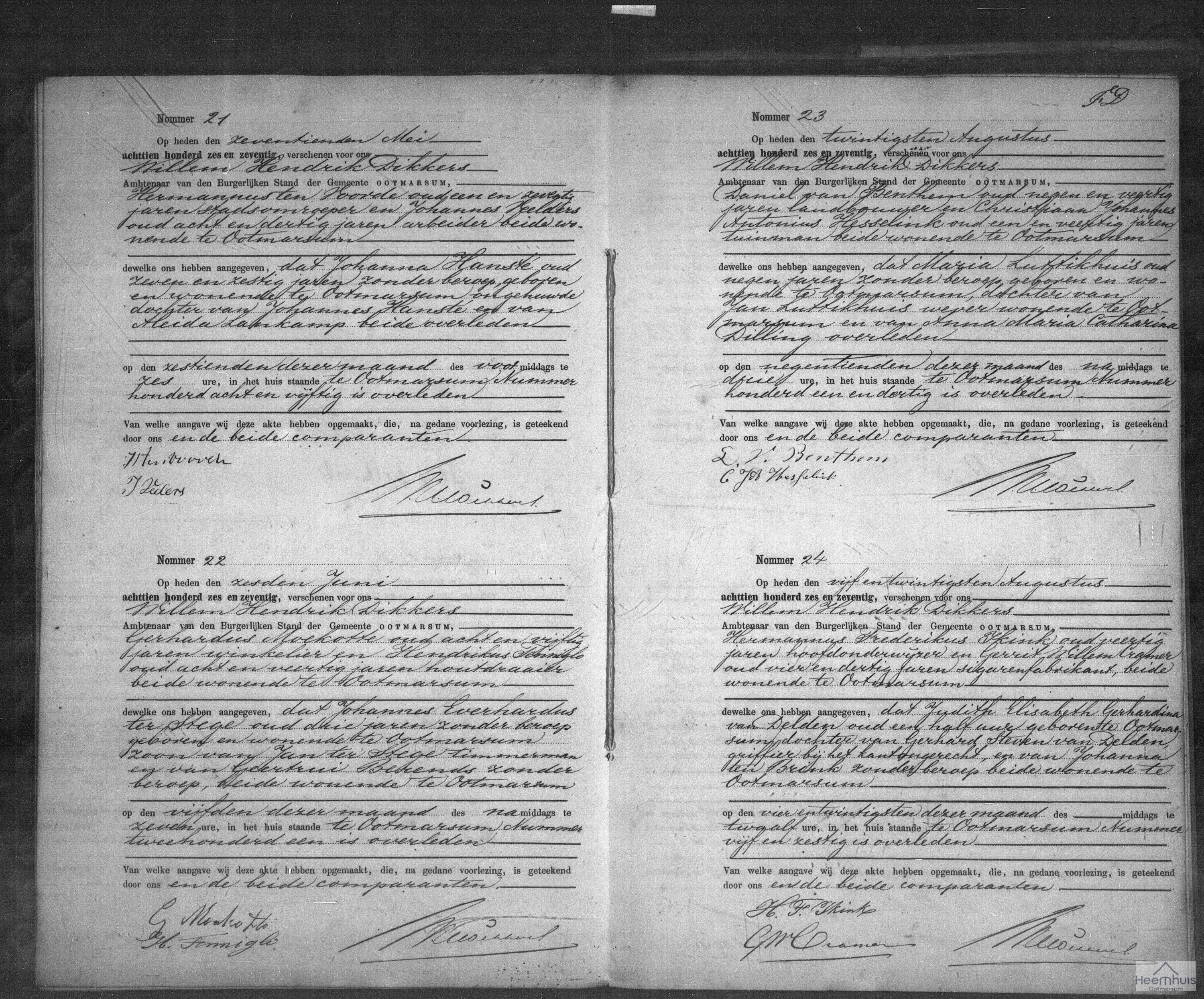 Overlijdensakte van Johannes Everhardus ter Stege Overlijdensakte van Johannes Everhardus ter Stege