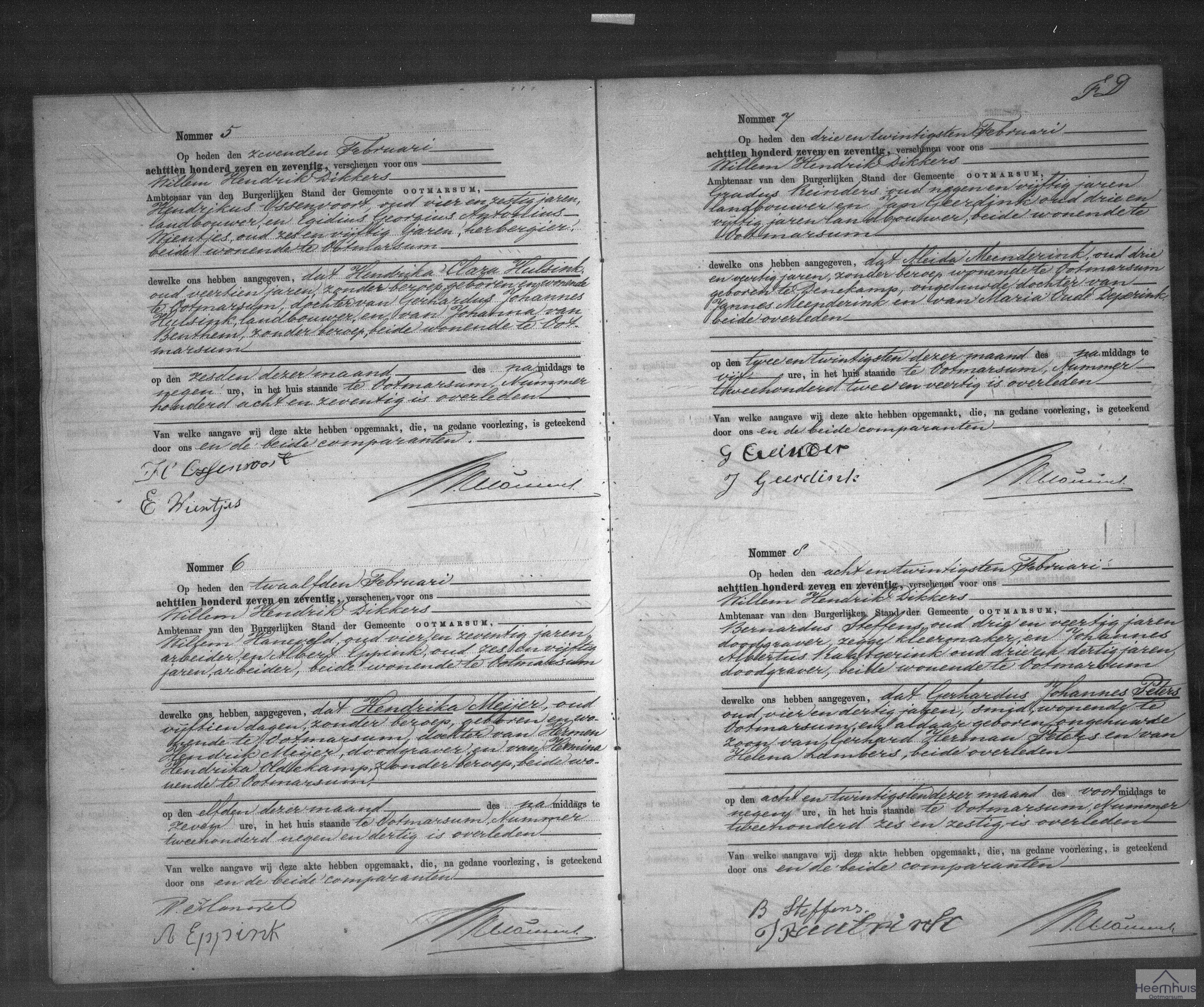 Overlijdensakte van Hendrika Clara Hulsink Overlijdensakte van Hendrika Clara Hulsink