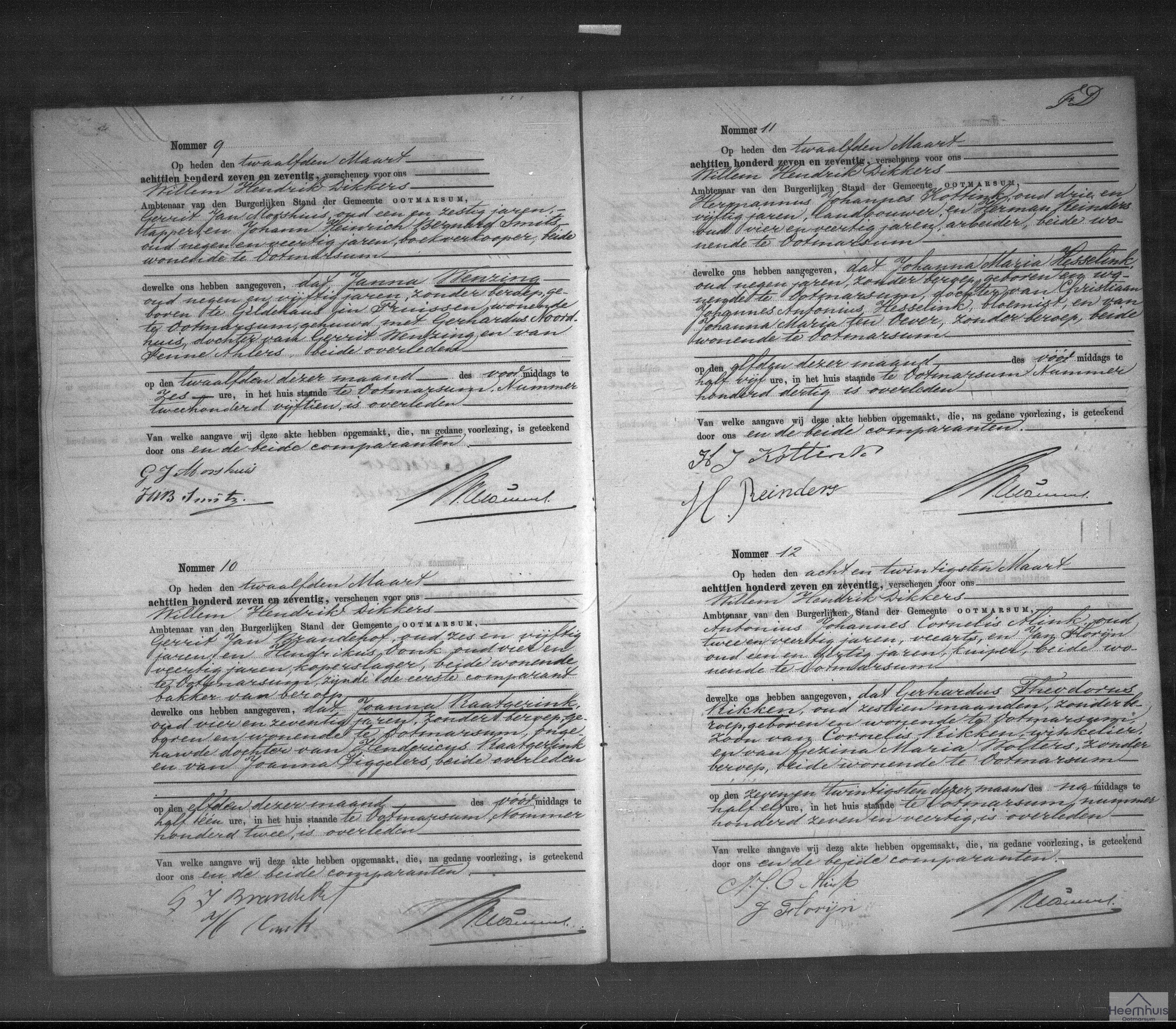 Overlijdensakte van Janna Wenzing