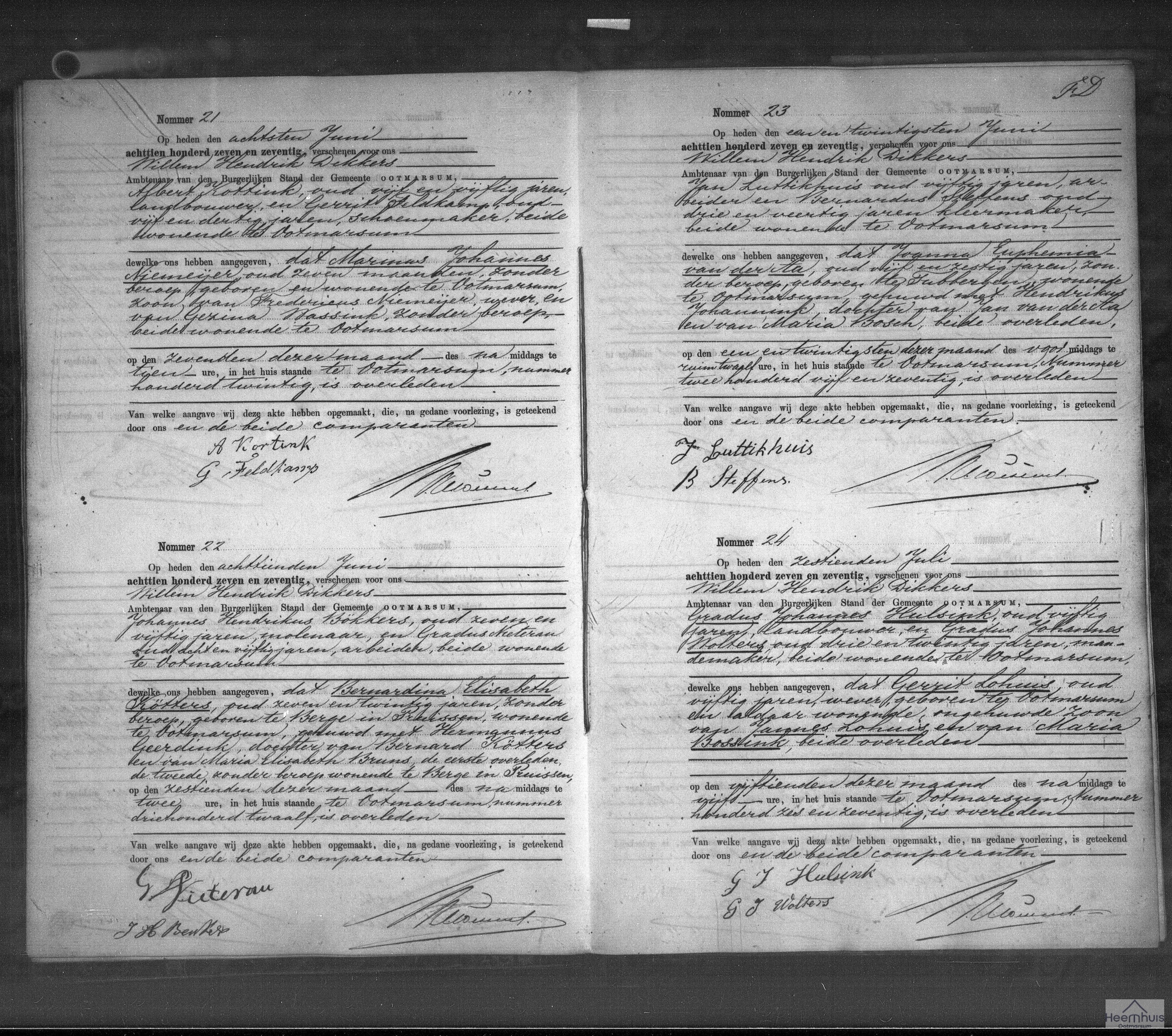 Overlijdensakte van Gerrit Lohuis Overlijdensakte van Gerrit Lohuis