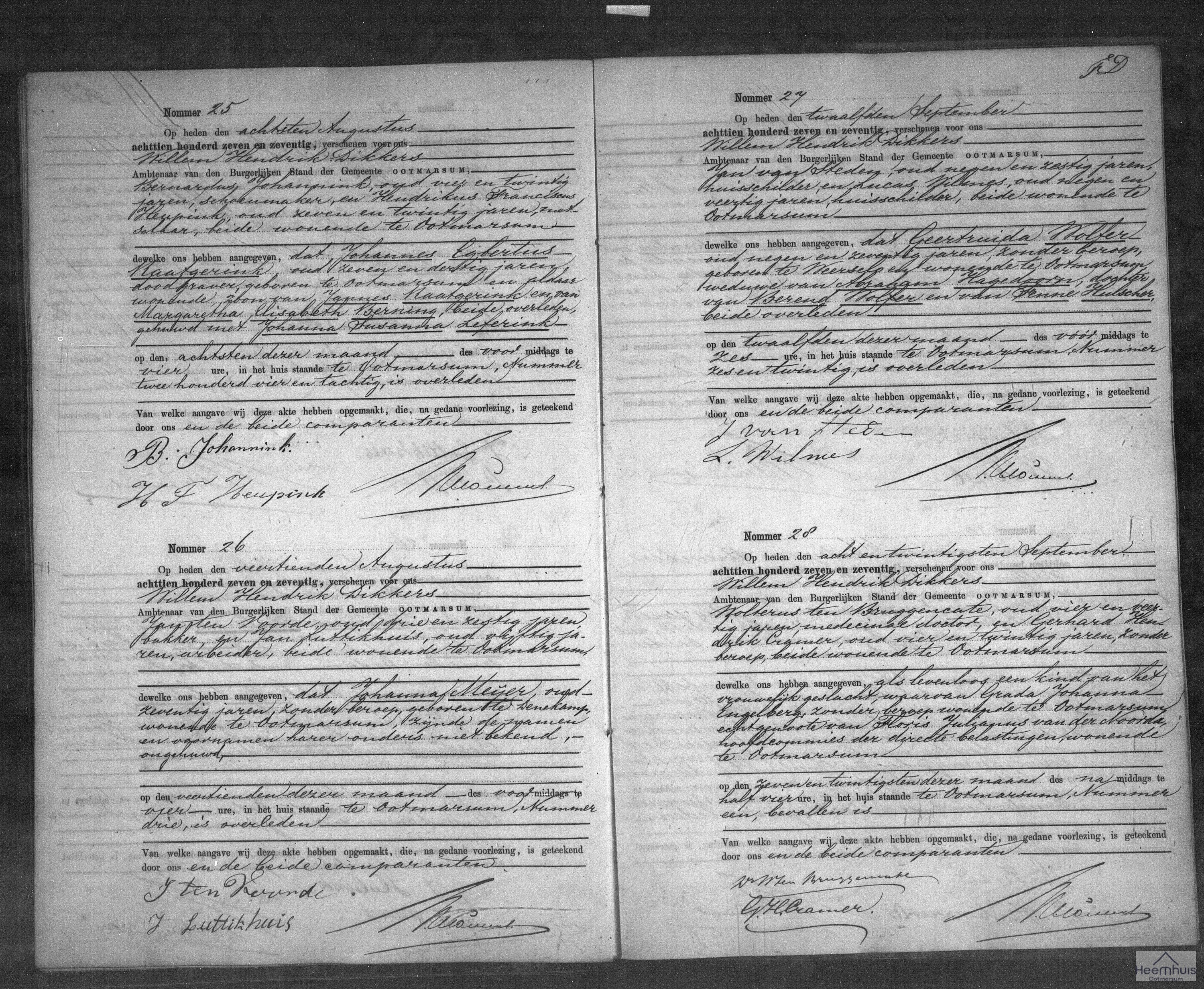 Overlijdensakte van Geertruida Wolfer Overlijdensakte van Geertruida Wolfer