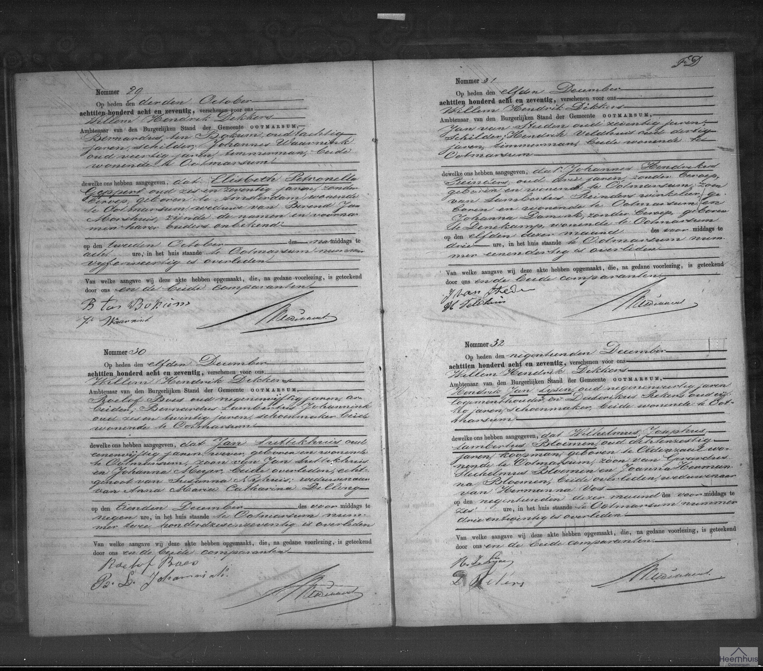 Overlijdensakte van Jan Luttikhuis