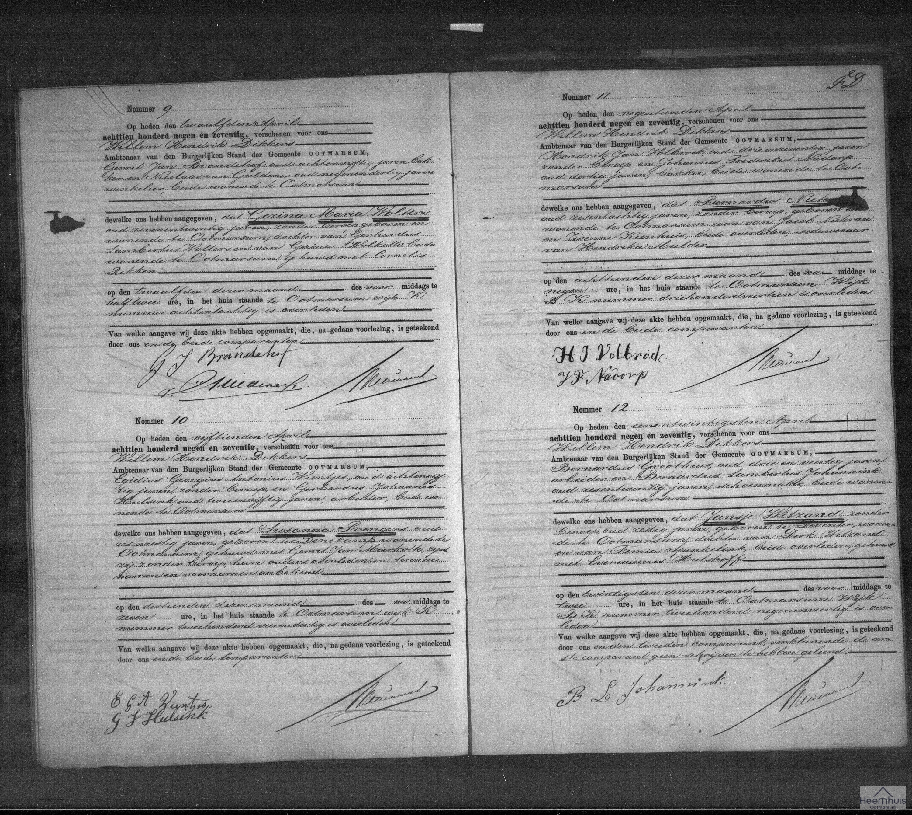 Overlijdensakte van Bernardus Nieterau