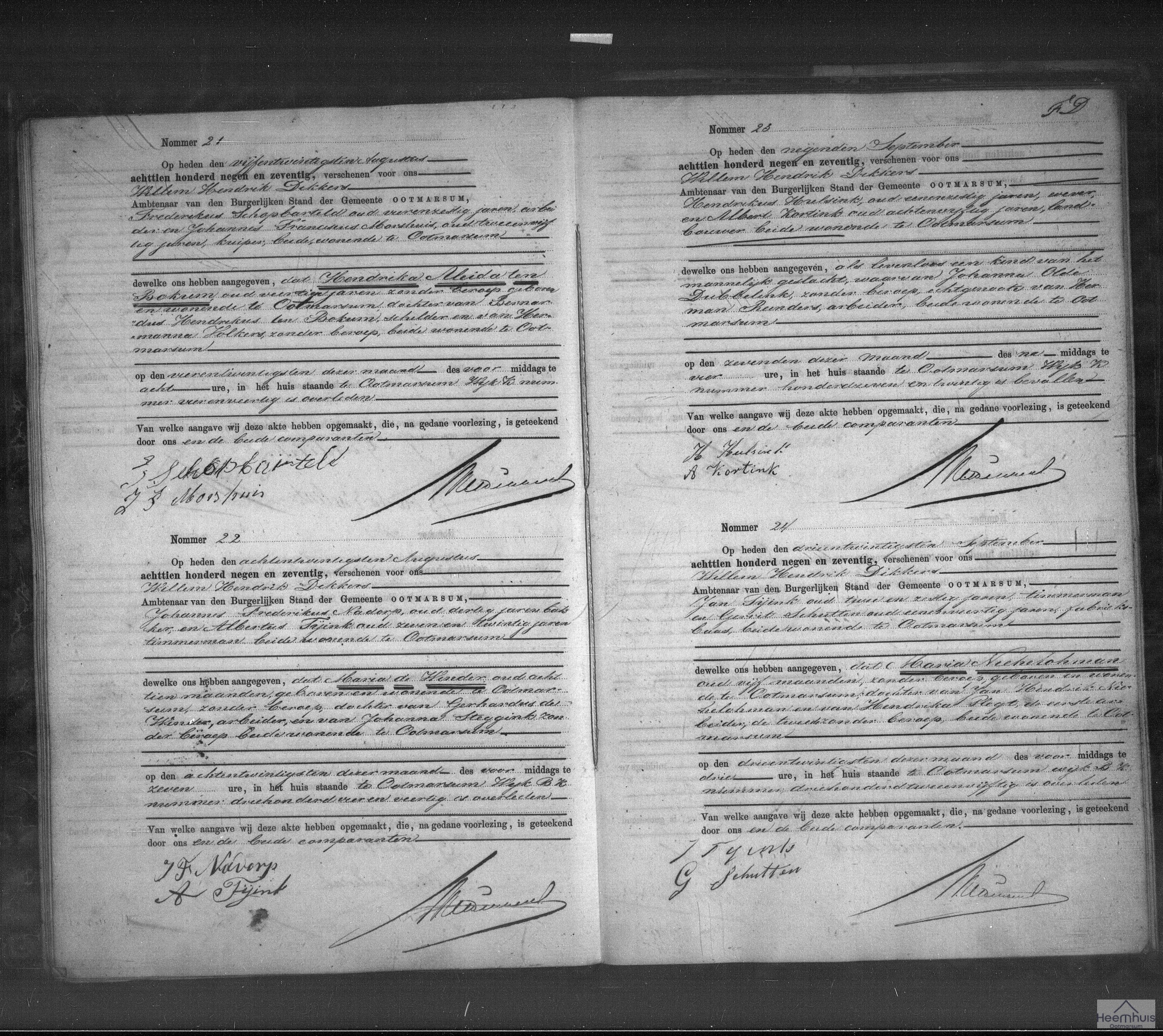 Overlijdensakte van Maria de Winder Overlijdensakte van Maria de Winder