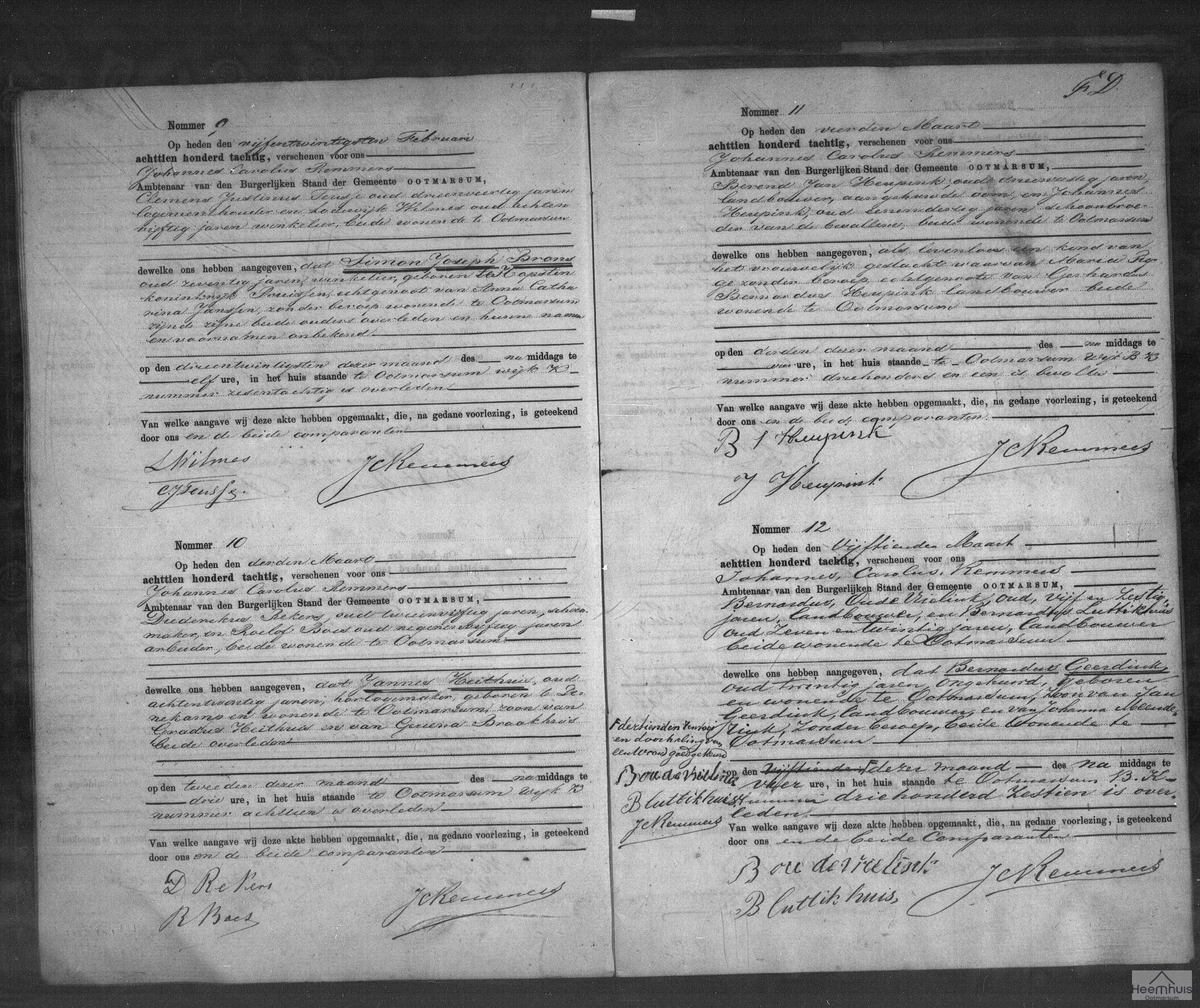 Overlijdensakte van Bernardus Geerdink Overlijdensakte van Bernardus Geerdink