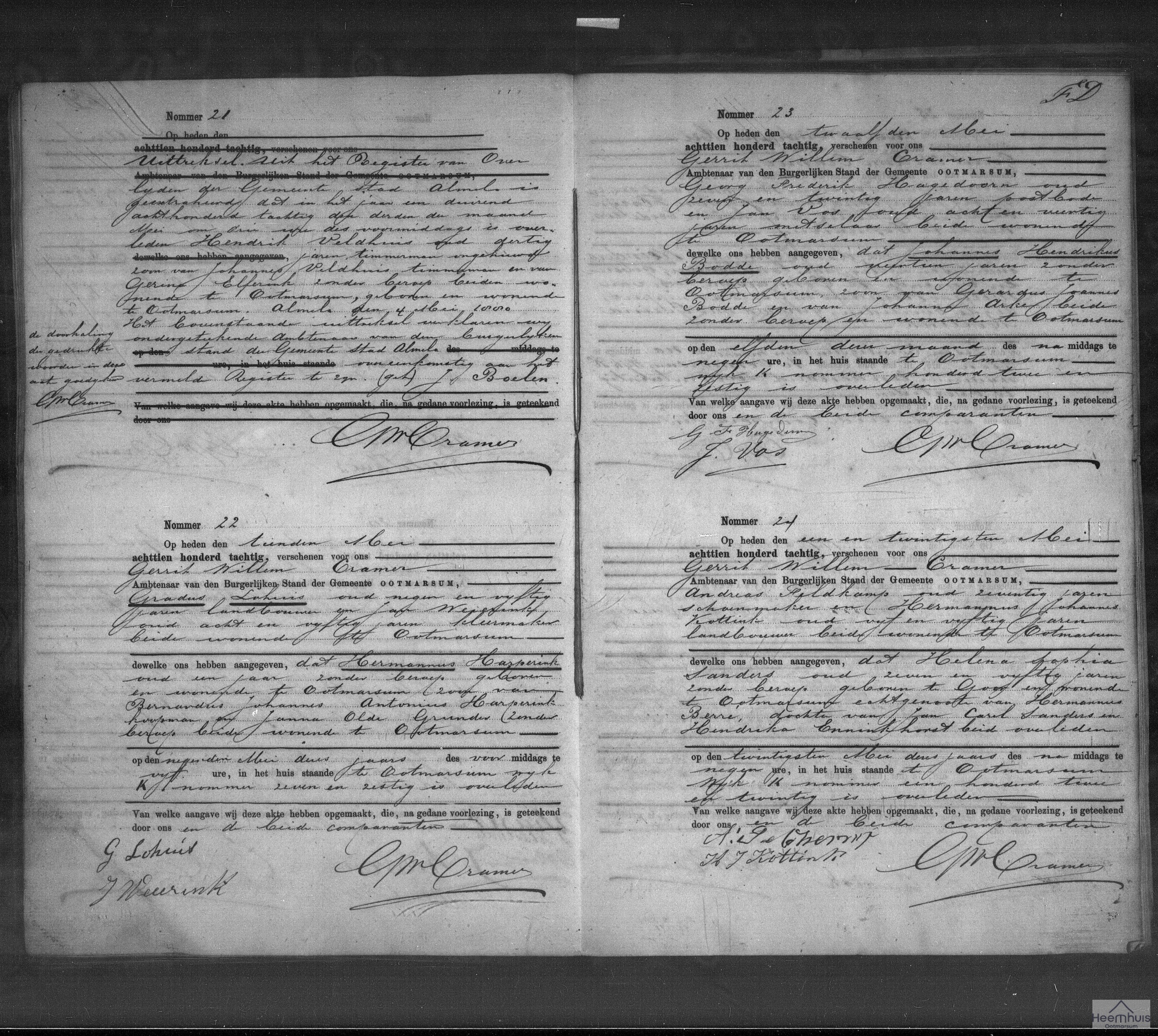 Overlijdensakte van Helena Sophia Sanders Overlijdensakte van Helena Sophia Sanders