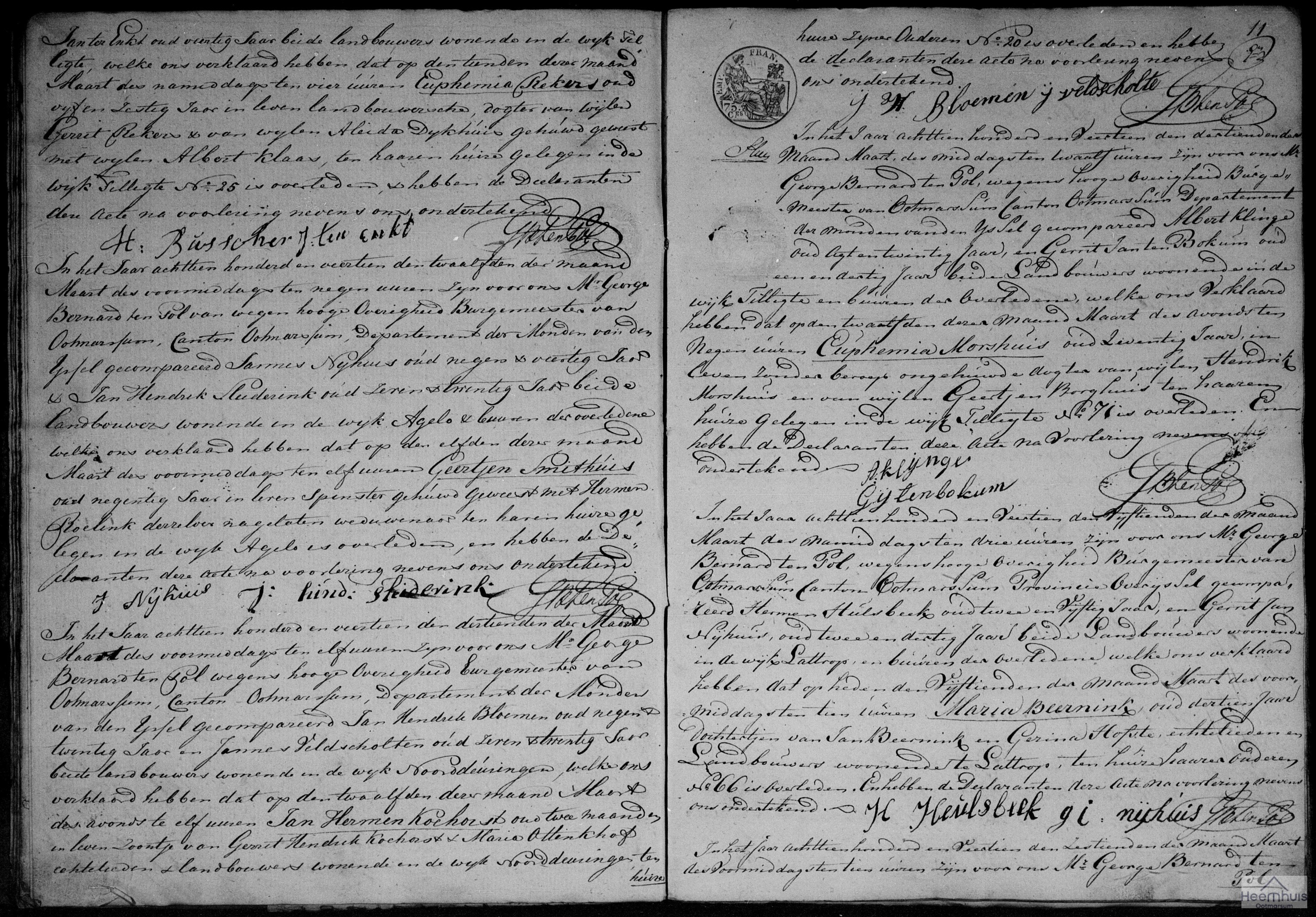 Overlijdensakte van Geertjen Smithuis