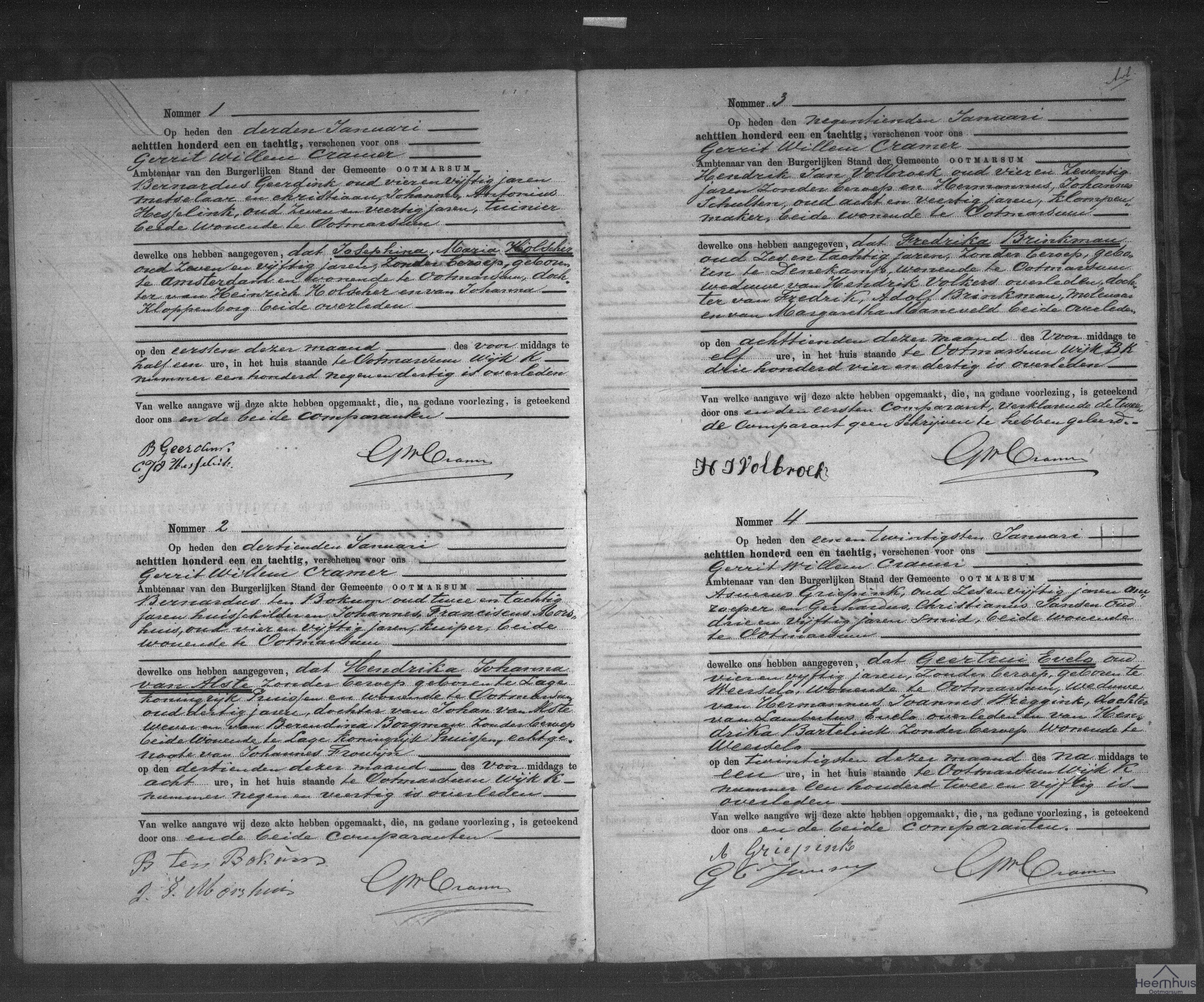 Overlijdensakte van Josephina Maria Holscher Overlijdensakte van Josephina Maria Holscher