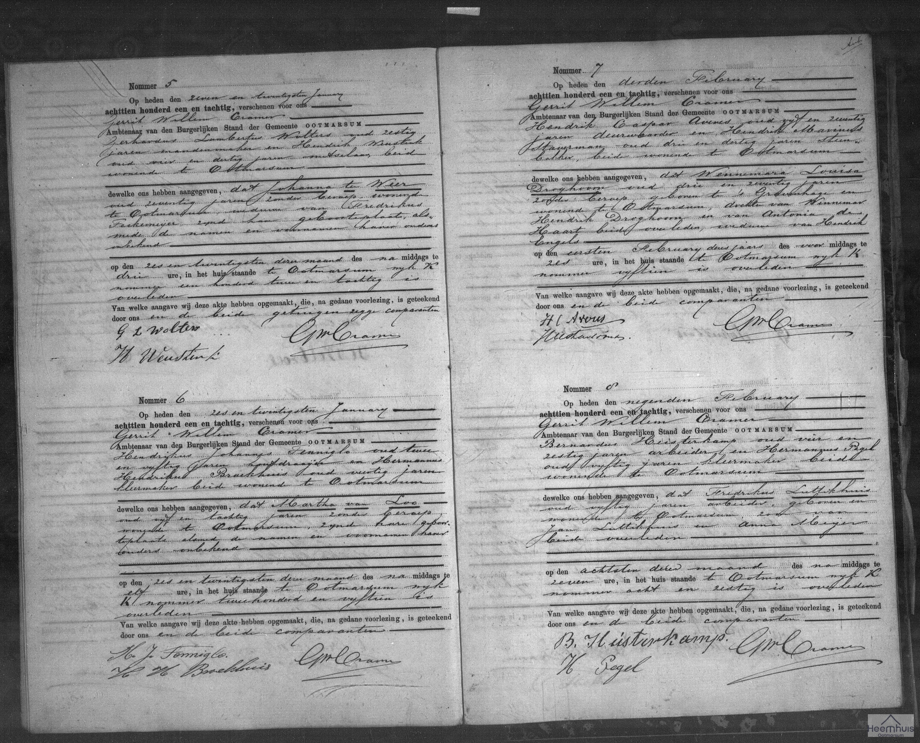 Overlijdensakte van Johanna ter Weer Overlijdensakte van Johanna ter Weer